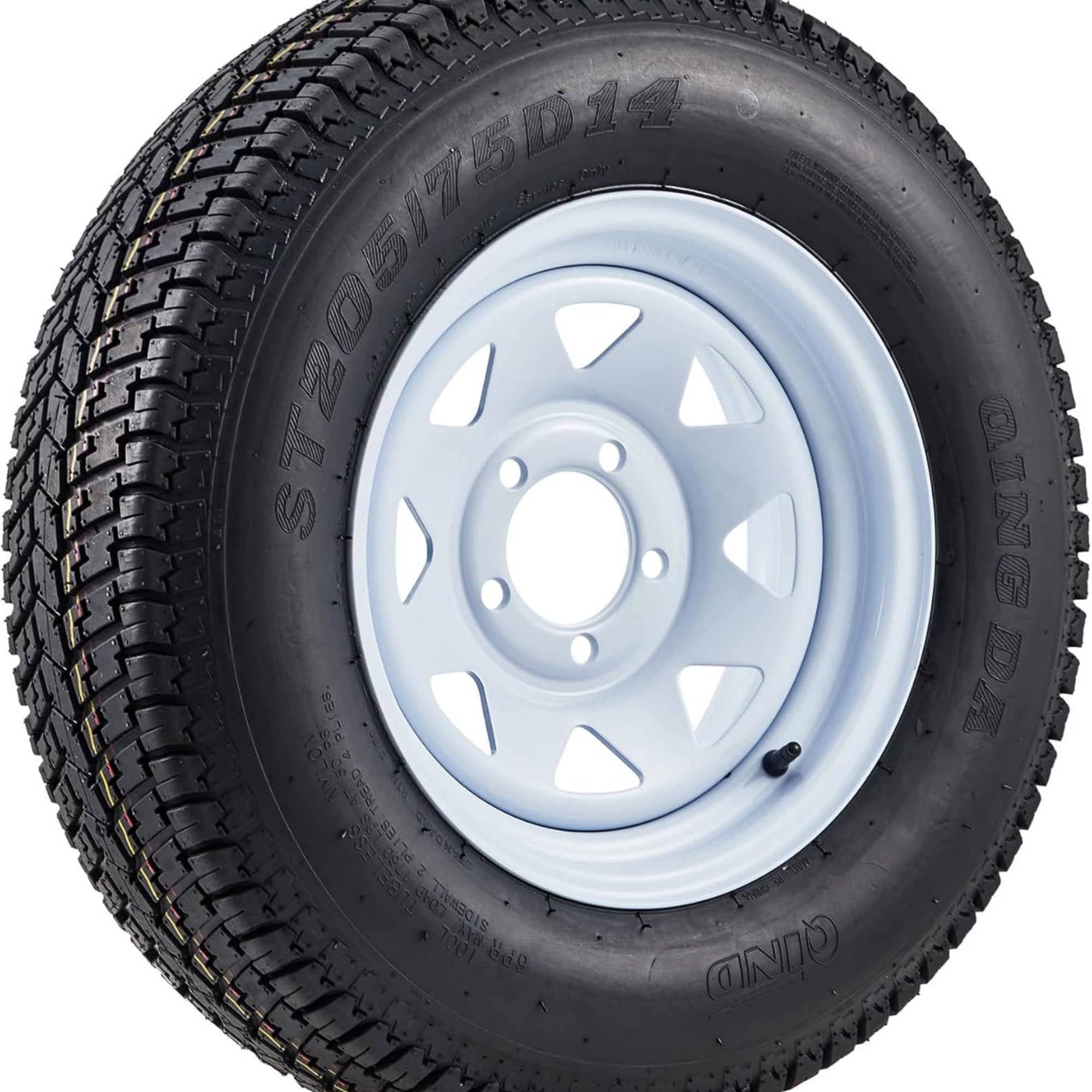 MERXENG ST205/75D14 Trailer Tire and Wheel Assembly (White, 2-Pack, 14 in) 3um4q