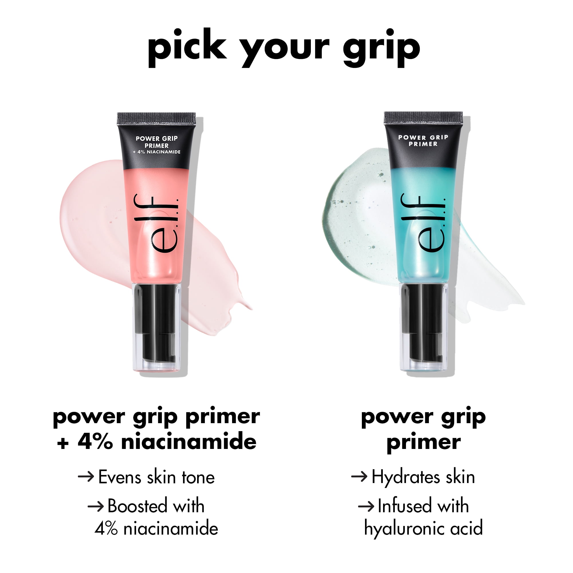 e.l.f. Cosmetics Power Grip Primer with 4% Niacinamide, Long-Lasting Makeup Base (Clear, 0.8 fl oz) tylpl