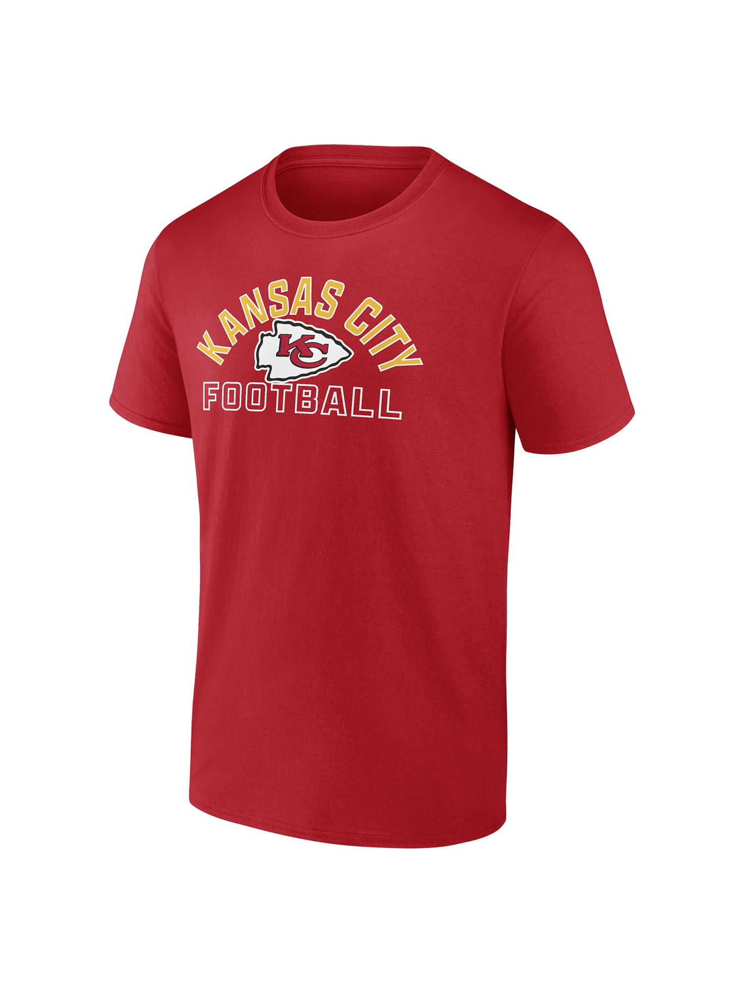 Kansas City Chiefs NFL Men's Cotton Short Sleeve T-Shirt Arch Over Logo (Red, XL) kw48a