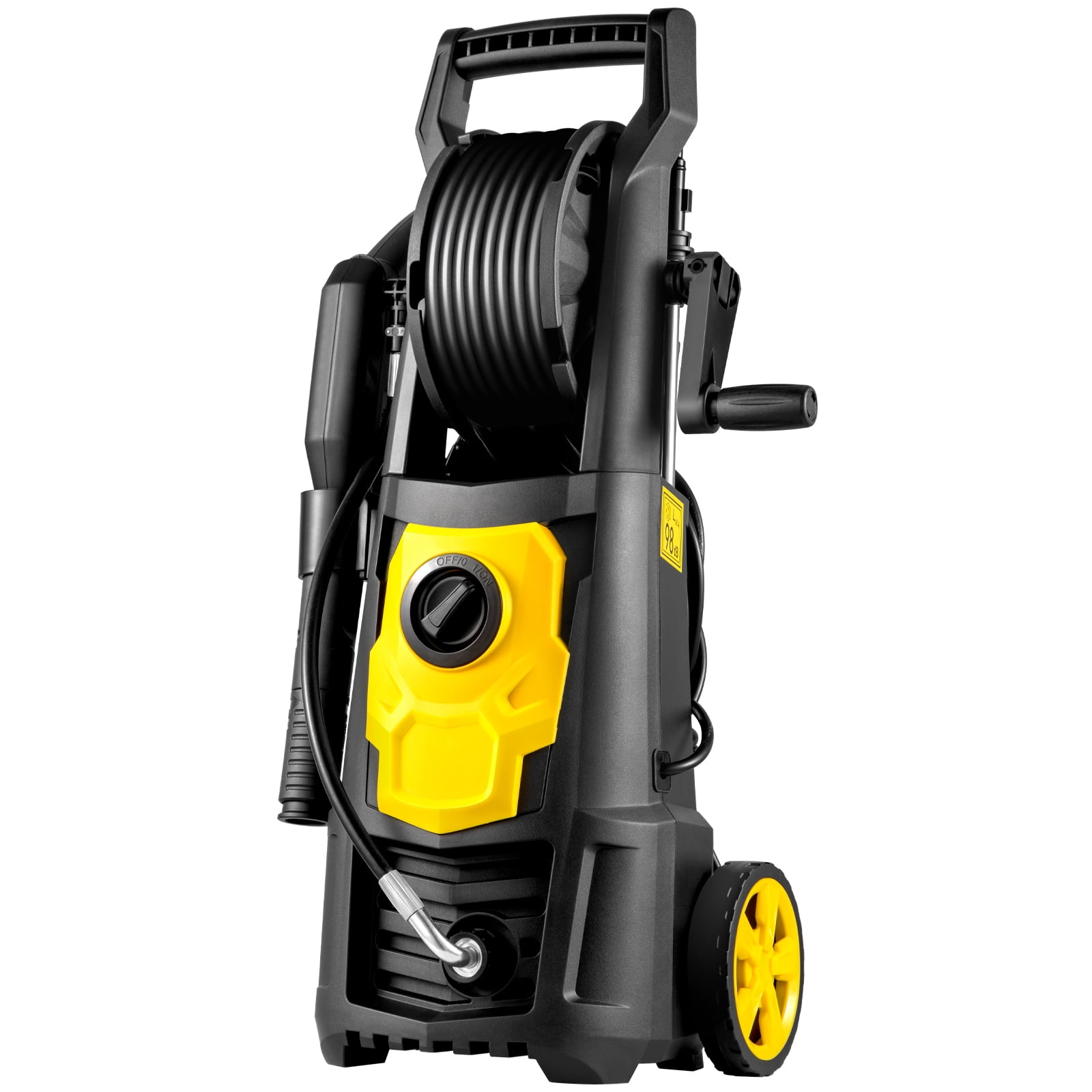 BENTISM Electric Pressure Washer, 2000 PSI 1.65 GPM Power Washer with 30 ft Hose Reel and 5 Quick Connect Nozzles (Black) znfxj
