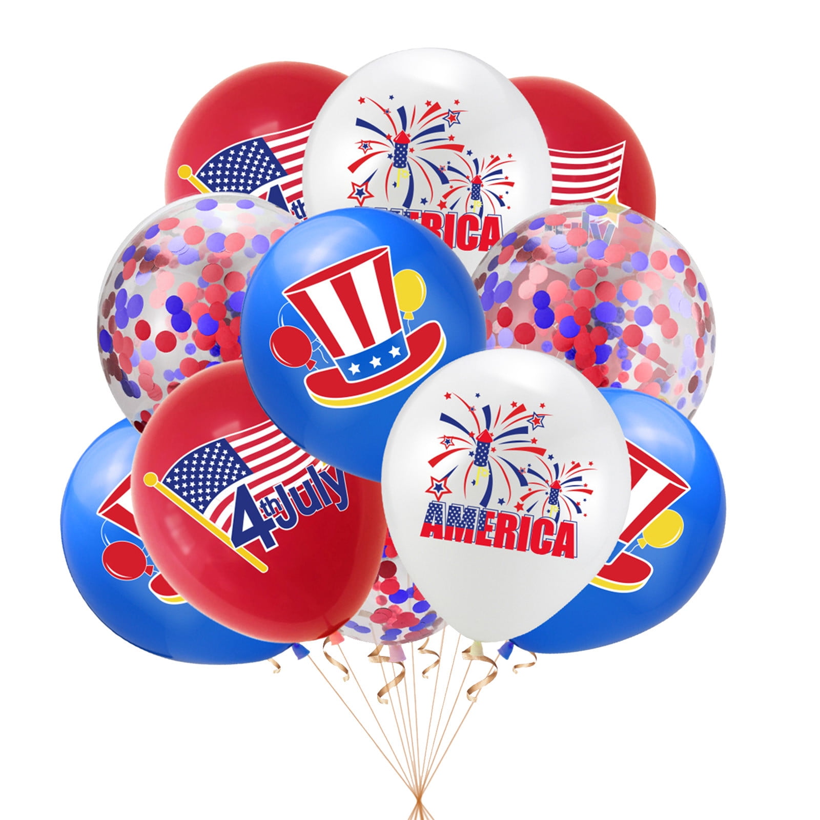 PEIBang Patriotic Balloons for Independence Day Party Decor (Red White and Blue, 10 Pieces) 0c1wh