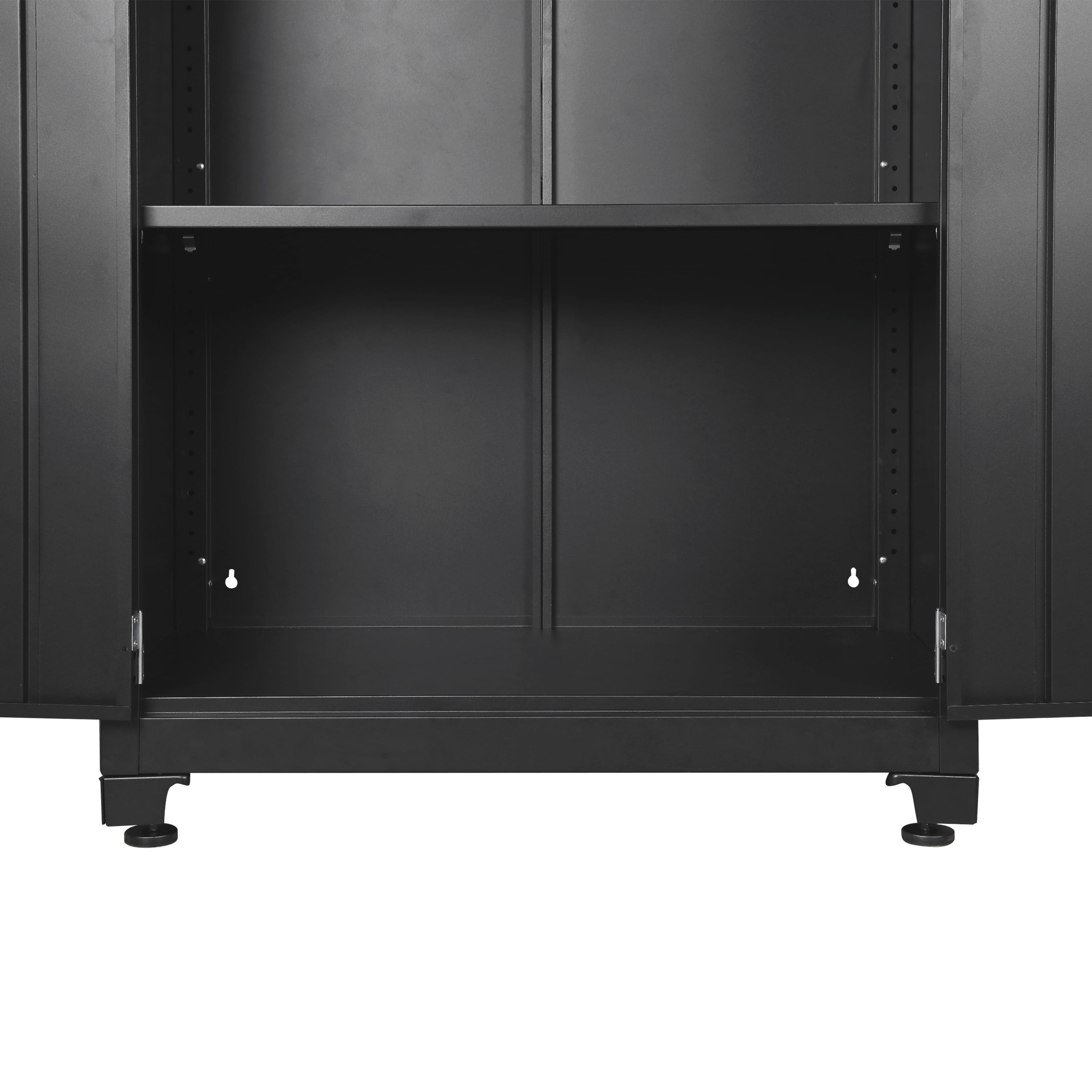 WORKPRO Heavy-Duty Garage Storage Cabinet, Adjustable Shelving Unit with Locking Doors (Black, 48 in. W x 72 in. H x 18 in. D) glwmm