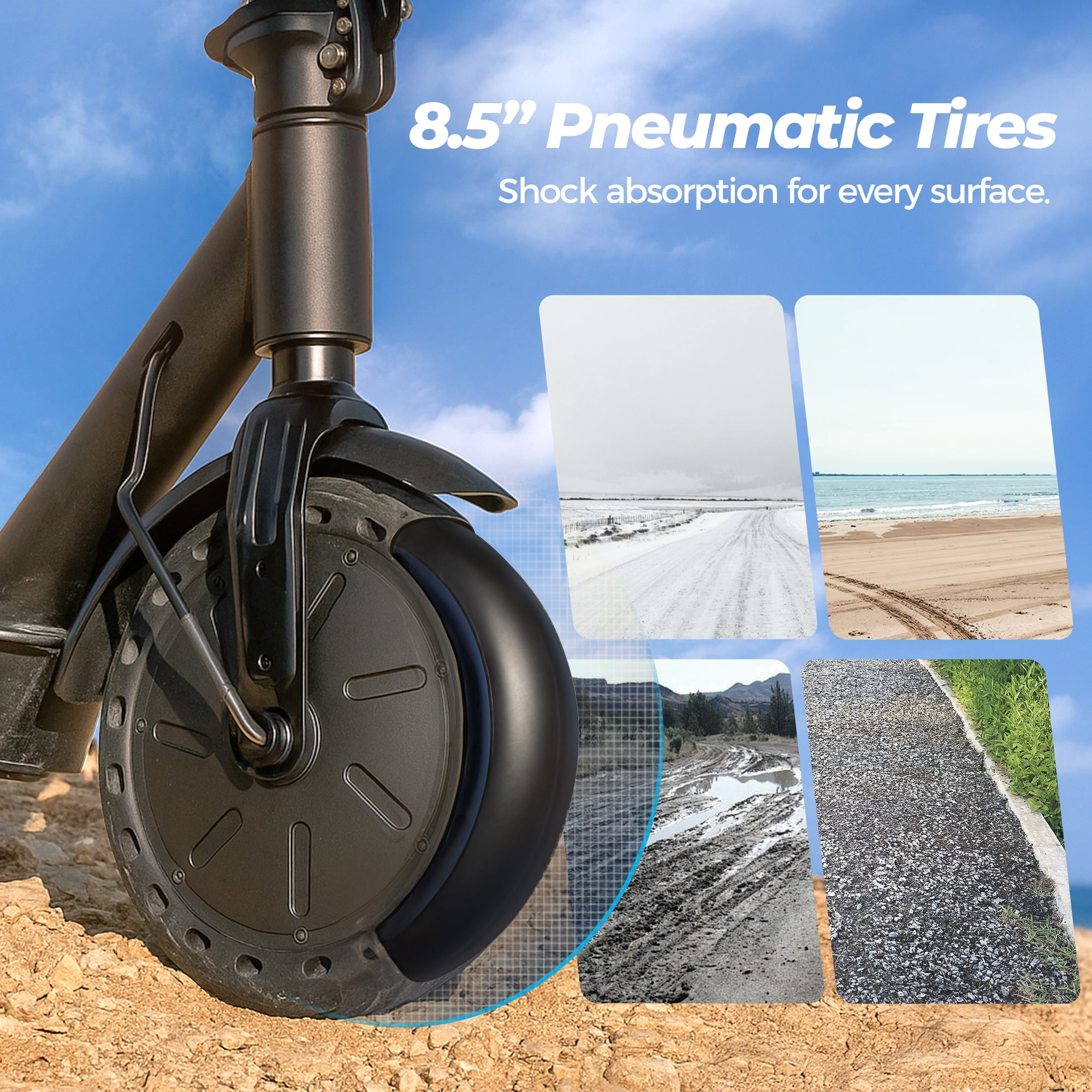 iScooter Electric Scooter for Adults and Teens, 350W Motor, 21 MPH Top Speed, 21 Mile Range, Foldable Commuter E-Scooter (Black, 8.5 in Tires) 2nuhy