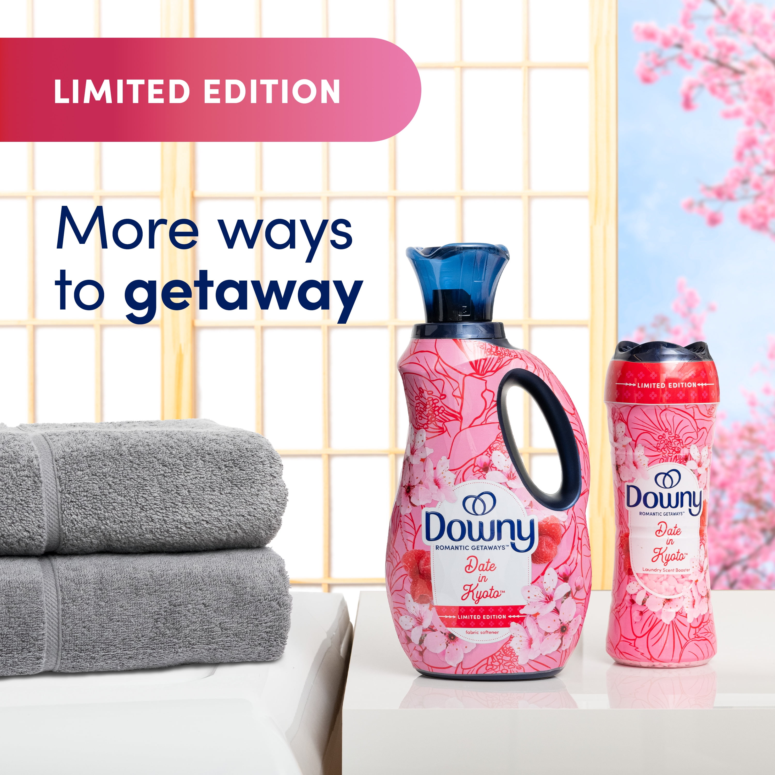 Downy Romantic Getaways Liquid Fabric Softener, Date in Kyoto Floral Scent (38 fl oz) rm0k8
