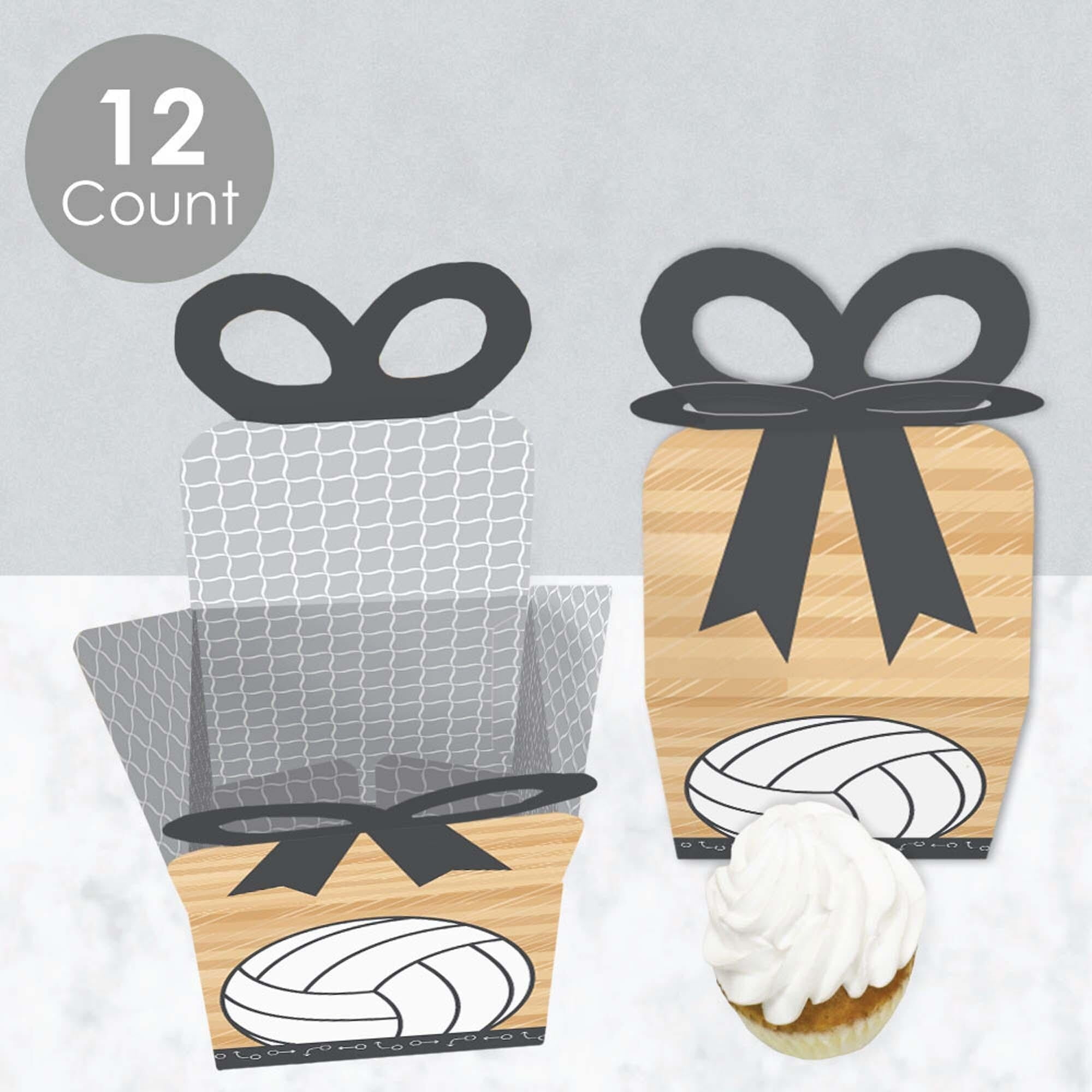 Big Dot of Happiness Volleyball Party Favor Gift Boxes (White, 12 Pack, 3.5 in x 3.5 in x 7 in) ox3tv