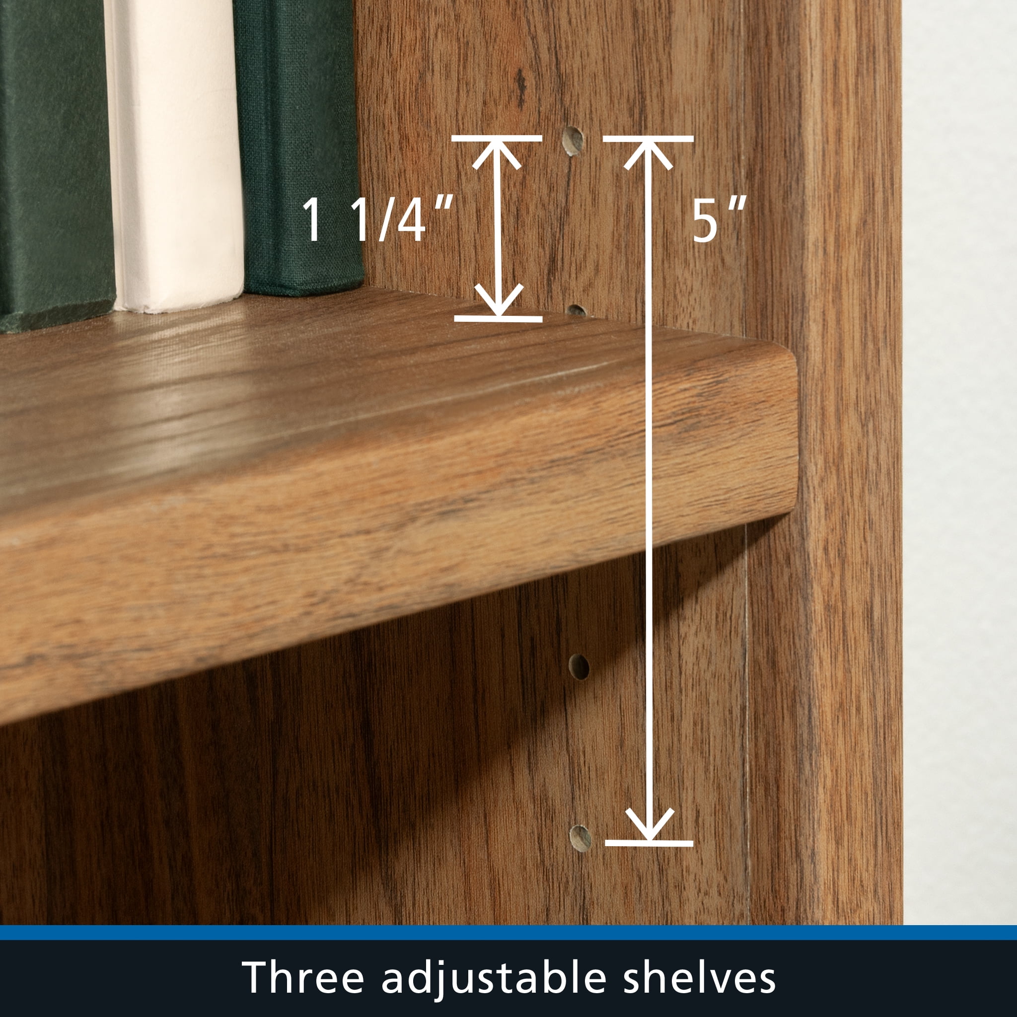 Mainstays Westley 5-Shelf Bookcase, Durable Storage Organizer (Walnut, 72.68 in H x 25.83 in W x 11.58 in D) 4uru3