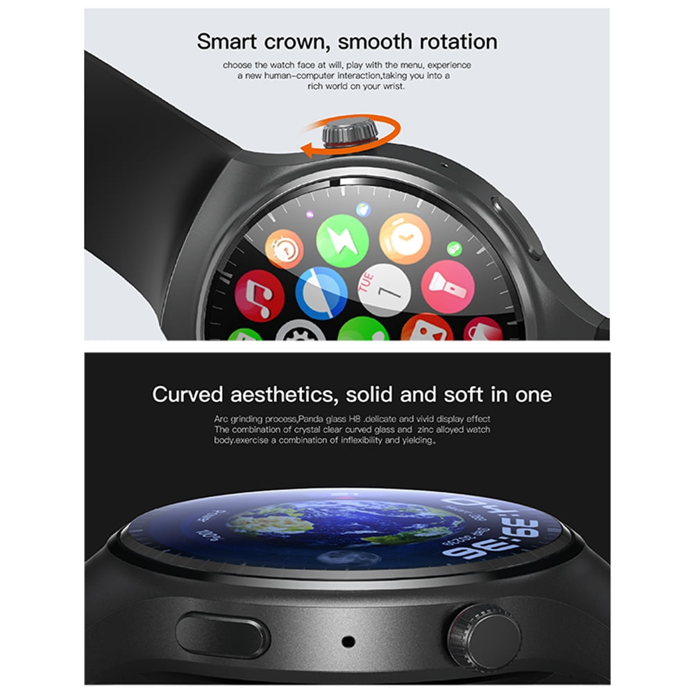Rainbuvvy DM80 4G Smart Watch with AMOLED Display, GPS, Fitness Tracker, and Sleep Monitoring (Black, 1.43 in) nqwd4