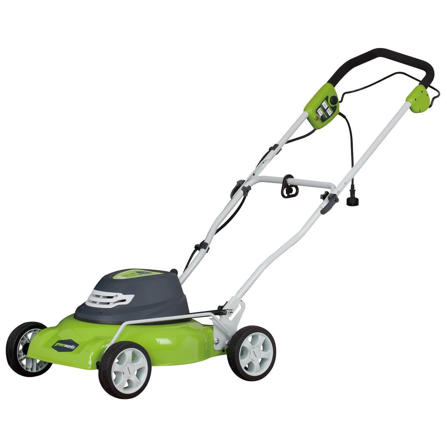 Greenworks 18-inch Corded Electric Lawn Mower (Green, 12 Amp) vlfmm