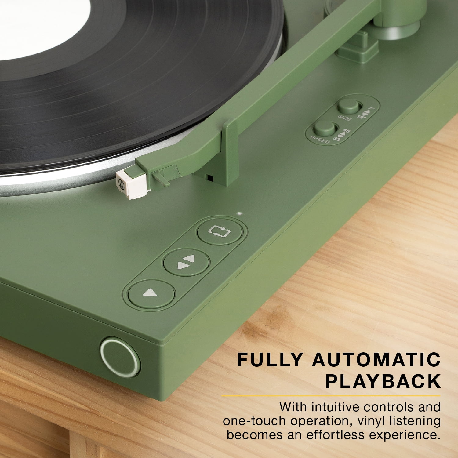 Victrola Automatic Turntable with Bluetooth Streaming and Repeat Function (Green) rj9y3