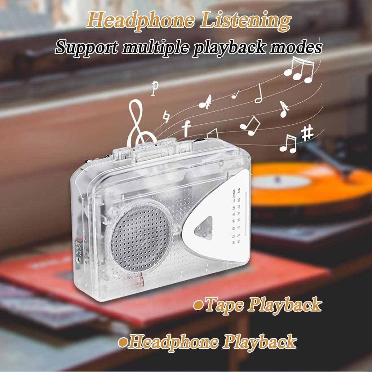 Meikoko Portable Cassette Player and AM/FM Radio with MP3 Converter (White, 1 Pack) bghj4
