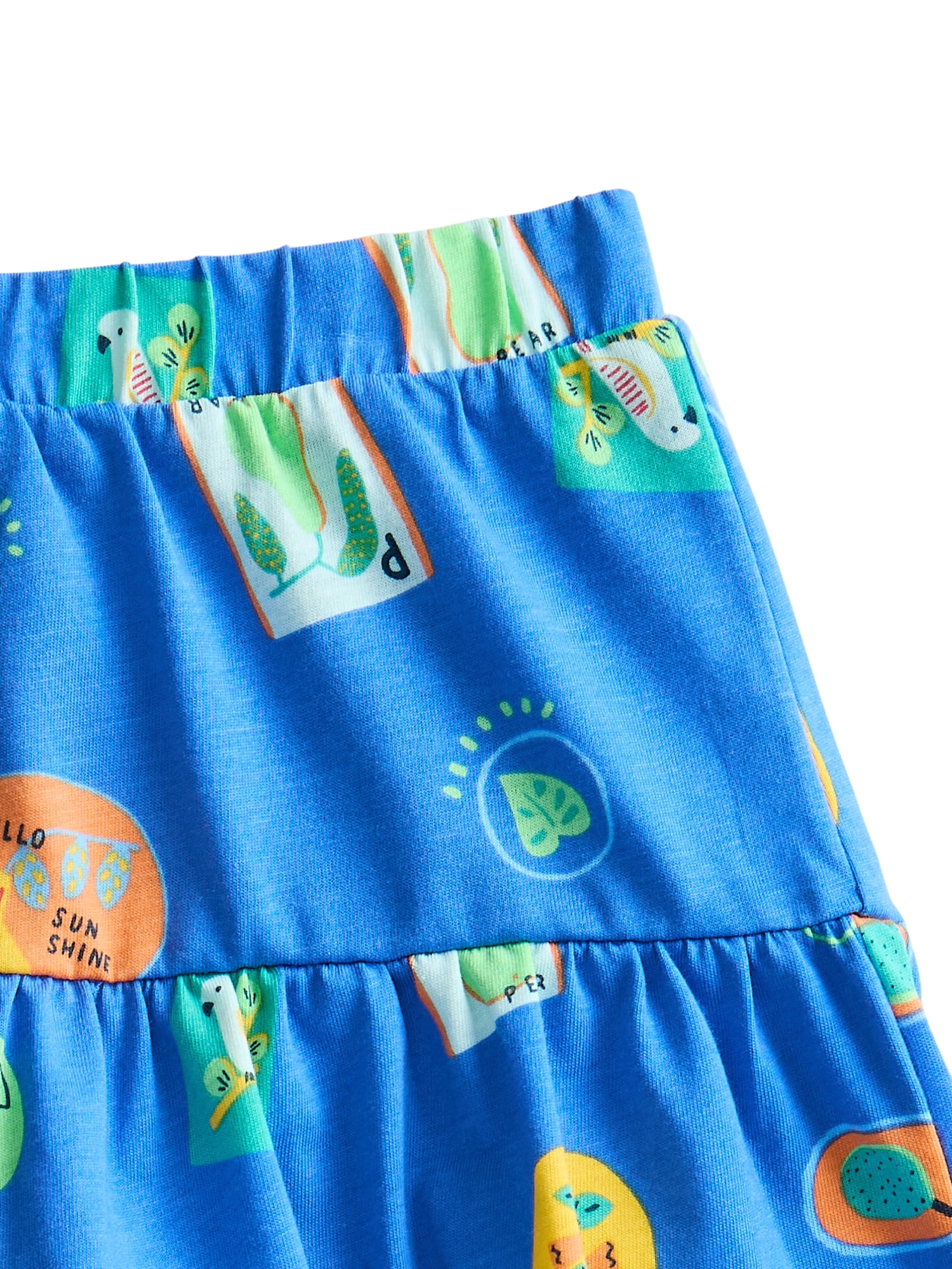 Wonder Nation Toddler Girls Tiered Ruffle Scooter Skirt (Blue, 5T) 7ufon