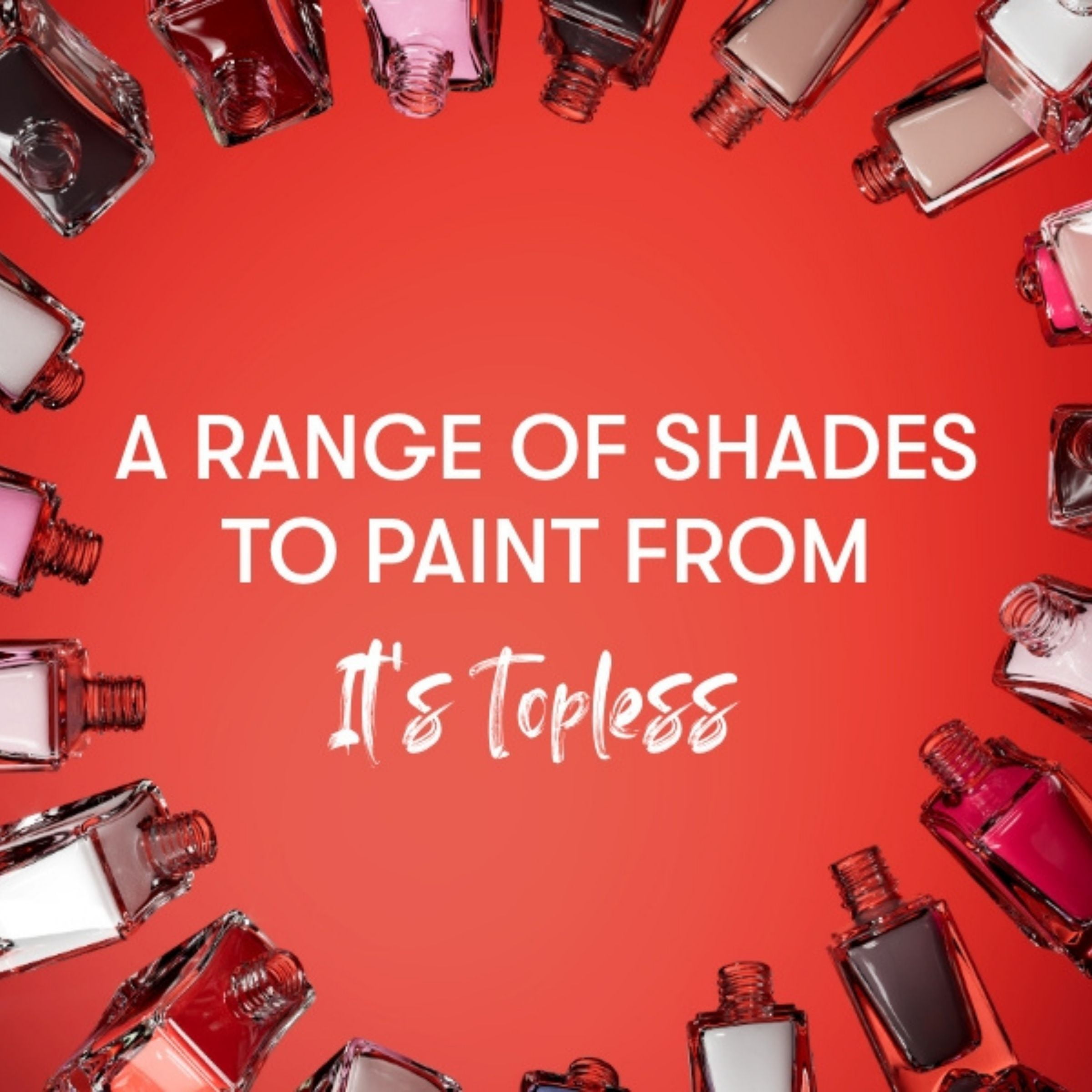 Nails Inc It's Topless Gel-Like Nail Polish, 4-in-1 Base Coat & Treatment, Lipstick Red (Kendall, 0.47 oz) x7lcr