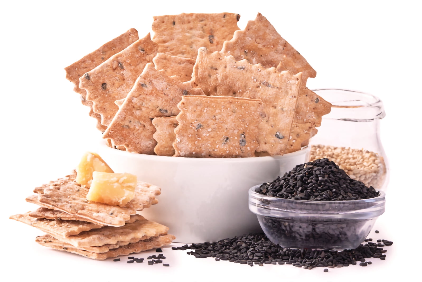 Rustic Bakery Organic Black & White Sesame Sourdough Flatbread Cracker Bites (Black, 4 oz) 0l64i - Image 2