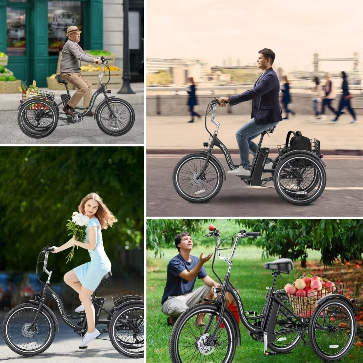 Lilypelle Electric Tricycle for Adults and Seniors with Large Storage Basket (Black, 350W Motor) b1e3d