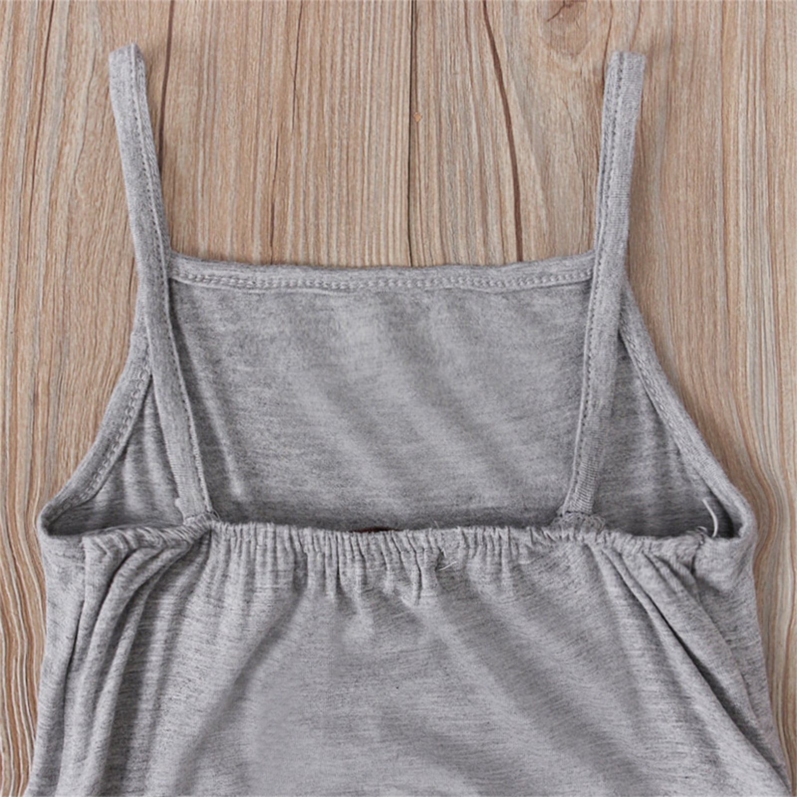 NOKIO Toddler Girl Sleeveless Jumpsuit, Summer Solid Strap Harem Romper (Grey, 5T) wdguk