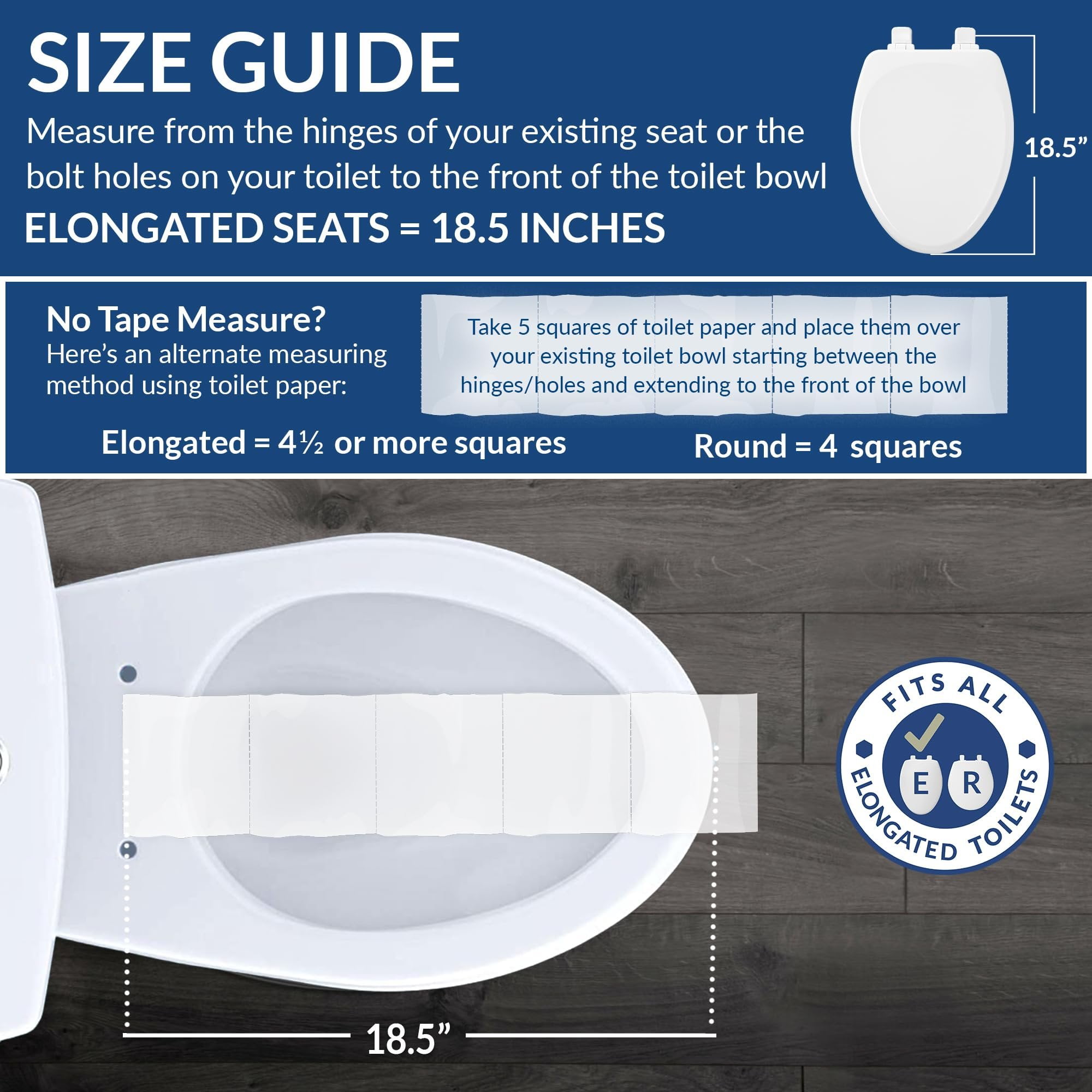 Bemis Alesio II Elongated Enameled Wood Toilet Seat with WhisperClose and STA-TITE Fastening System (White, 18.5 in) tumn3