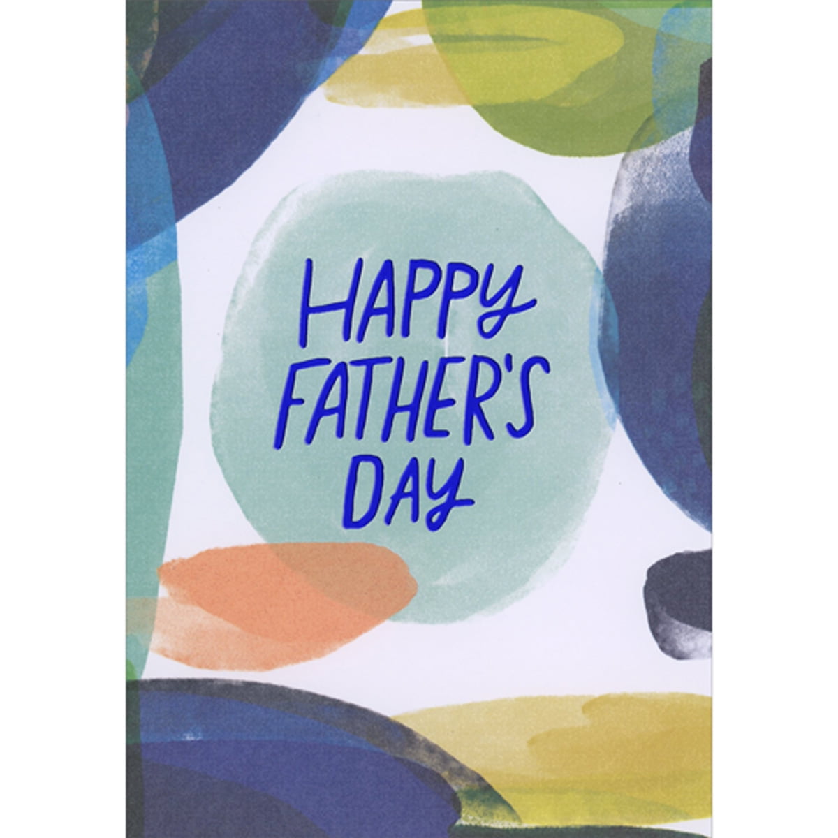Designer Greetings Father's Day Greeting Card (Blue Watercolor Oval Design, 5.25 in x 7.5 in) 0r4yd