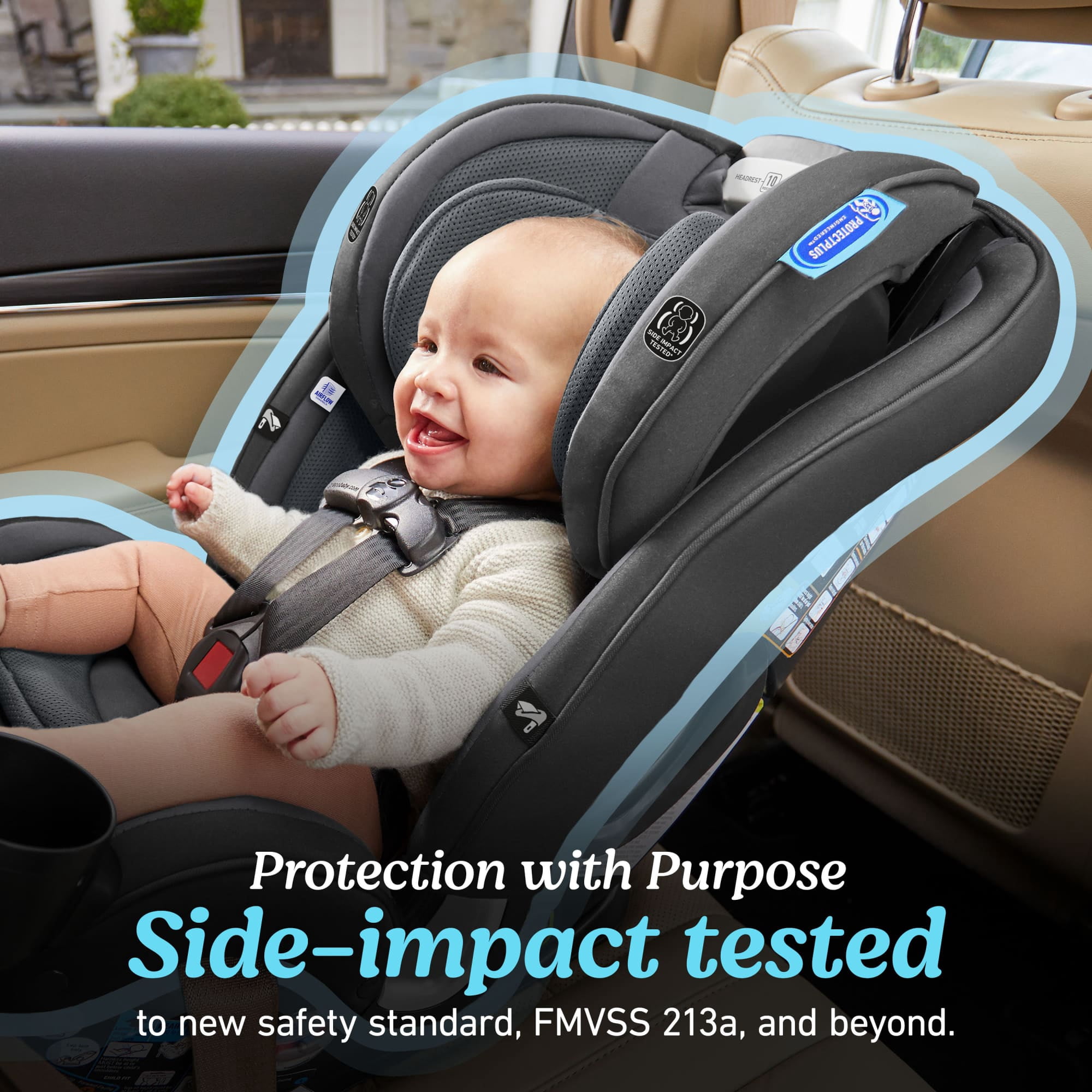 Graco SlimFit3 LX 3-in-1 Convertible Car Seat, Space-Saving Design (Grey, 1 Count) gu72z
