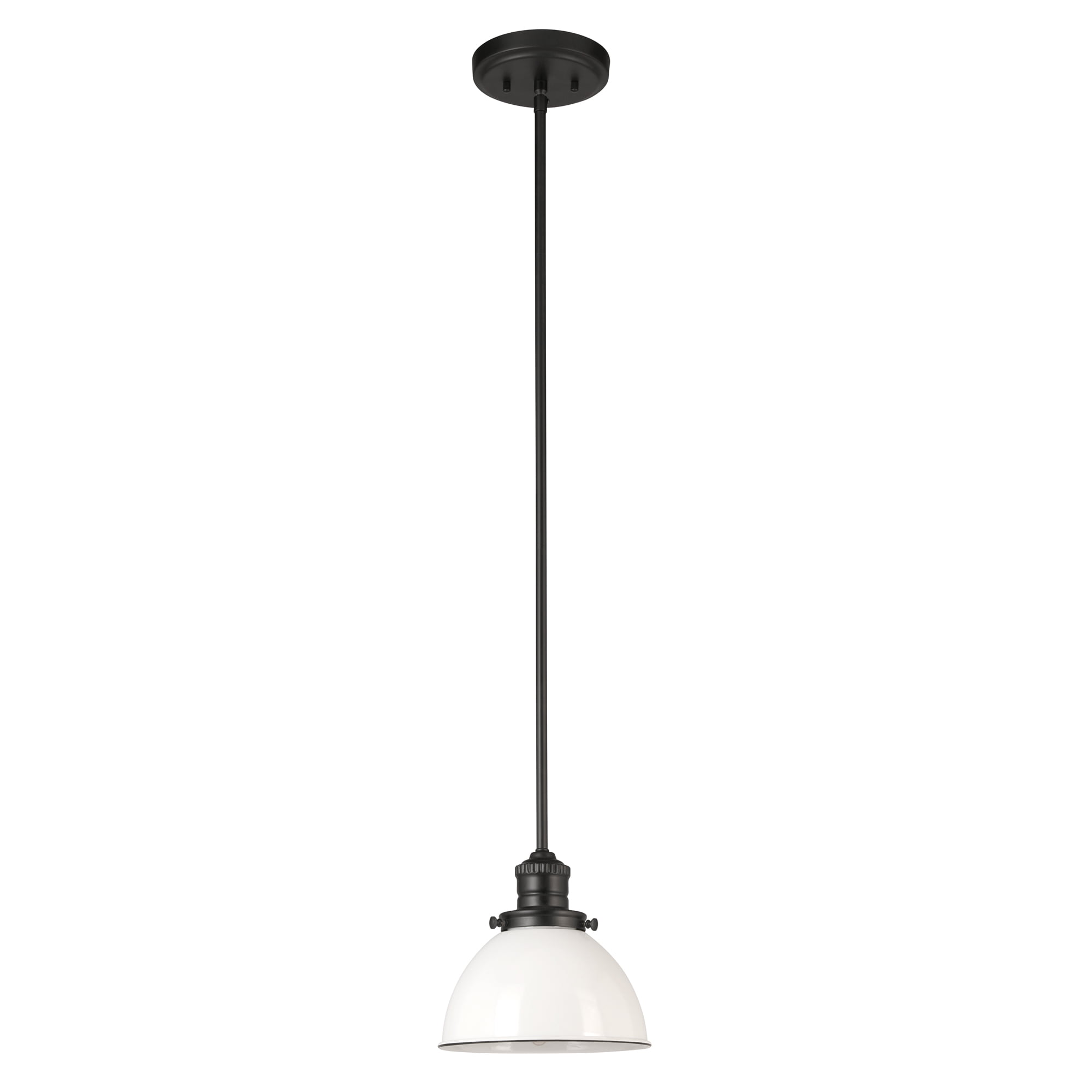 Design House Savannah Farmhouse 1-Light Indoor Dimmable Pendant Light (White/Matte Black, 57.63 in) n9vy4