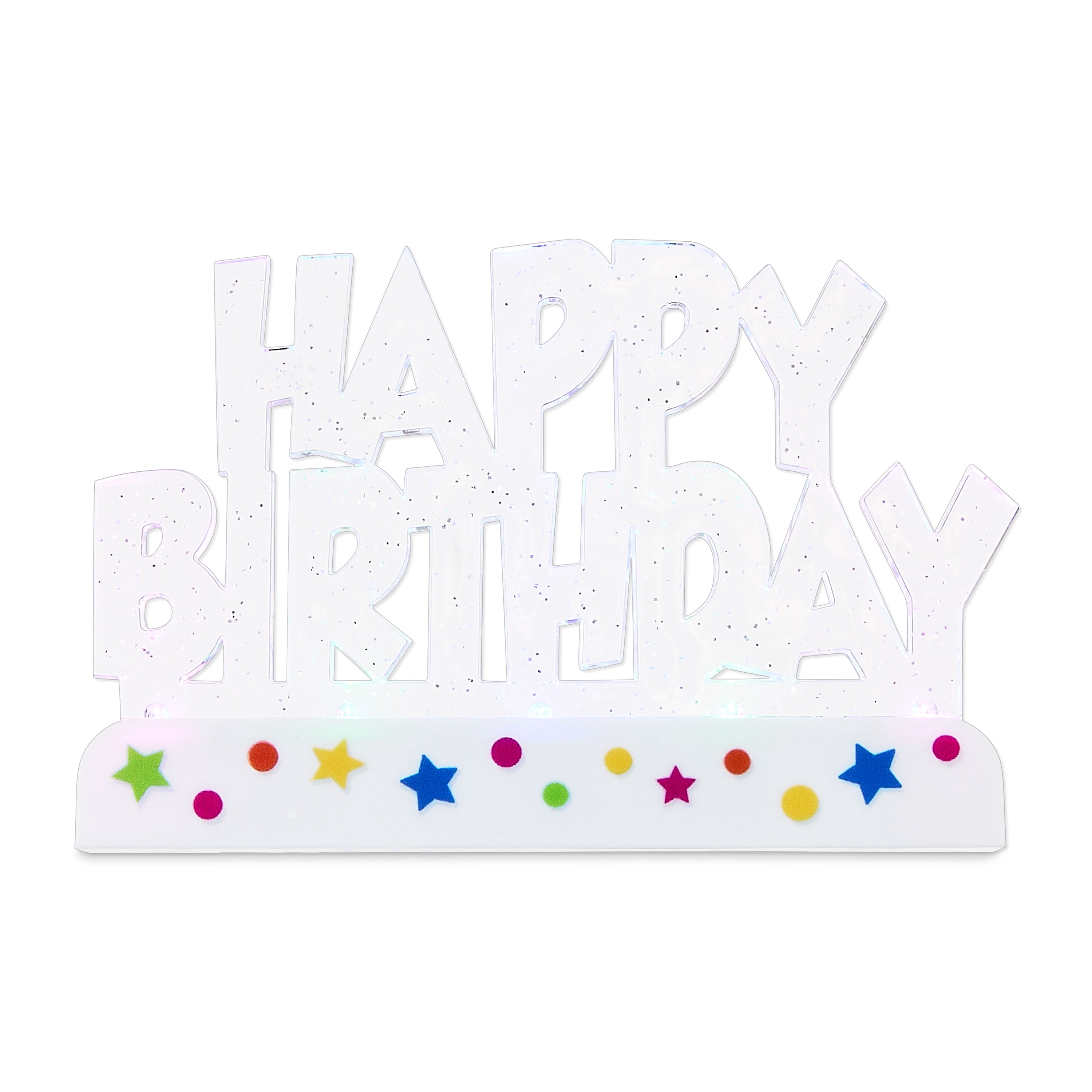 Way To Celebrate Happy Birthday Flashing Cake Topper with LED Lights (Multicolor, 1 Count) l83v3
