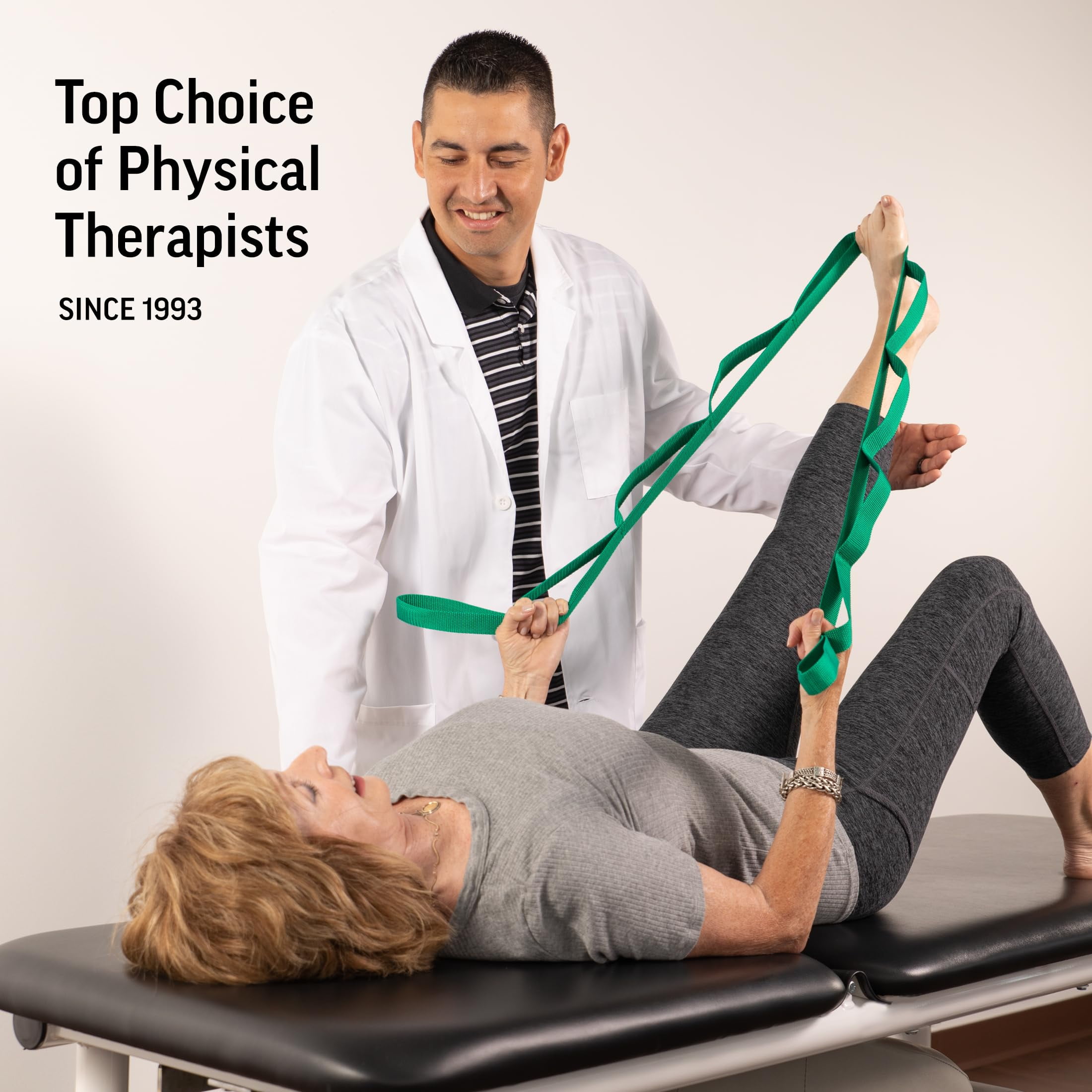 OPTP Original Stretch Out Strap for Physical Therapy and Yoga (Green, 6 ft) 6ykx7