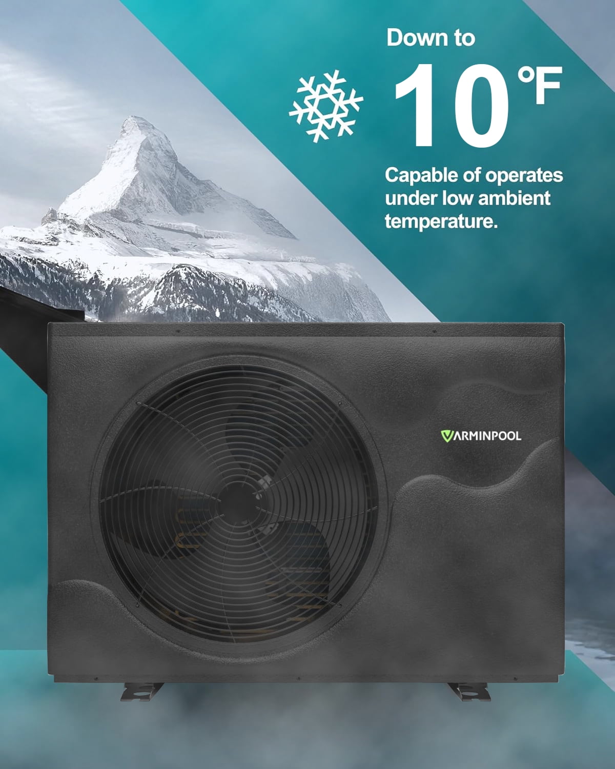 Varminpool 105,000 BTU Swimming Pool Heat Pump, Electric Heater for Inground and Above Ground Pools (WiFi Enabled, 43 in x 17.5 in x 29.2 in) 0i62w