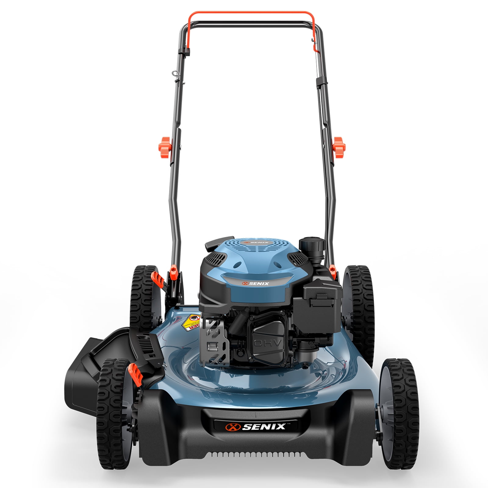 Senix 21 in Gas Lawn Mower, 144cc 4-Cycle Engine, 2-in-1 Mulching and Side Discharge, 6 Adjustable Heights yb2jx