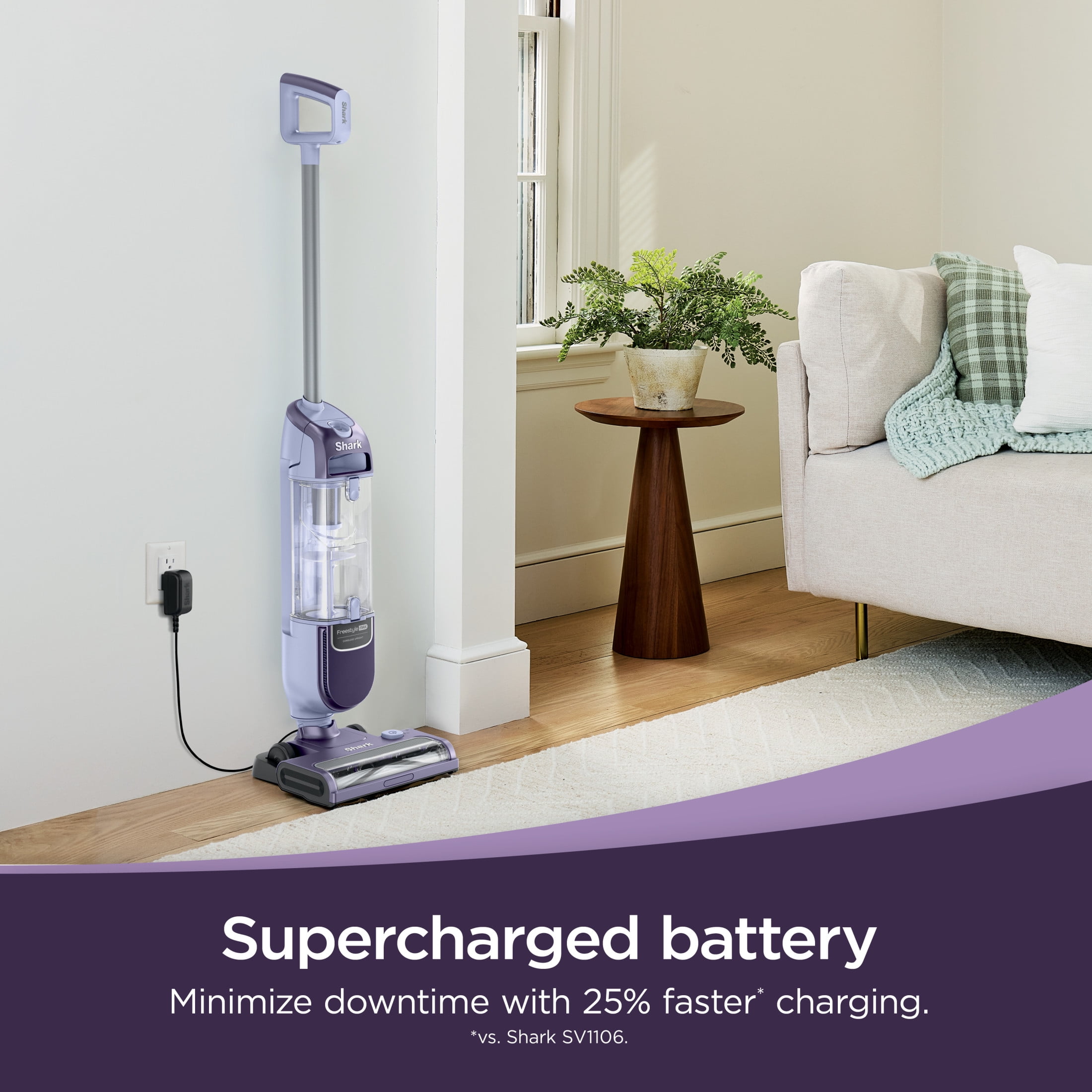 Shark Freestyle Max Cordless Stick Vacuum for Carpet and Hardwood Floors (Purple, 7 lb) gcy8x