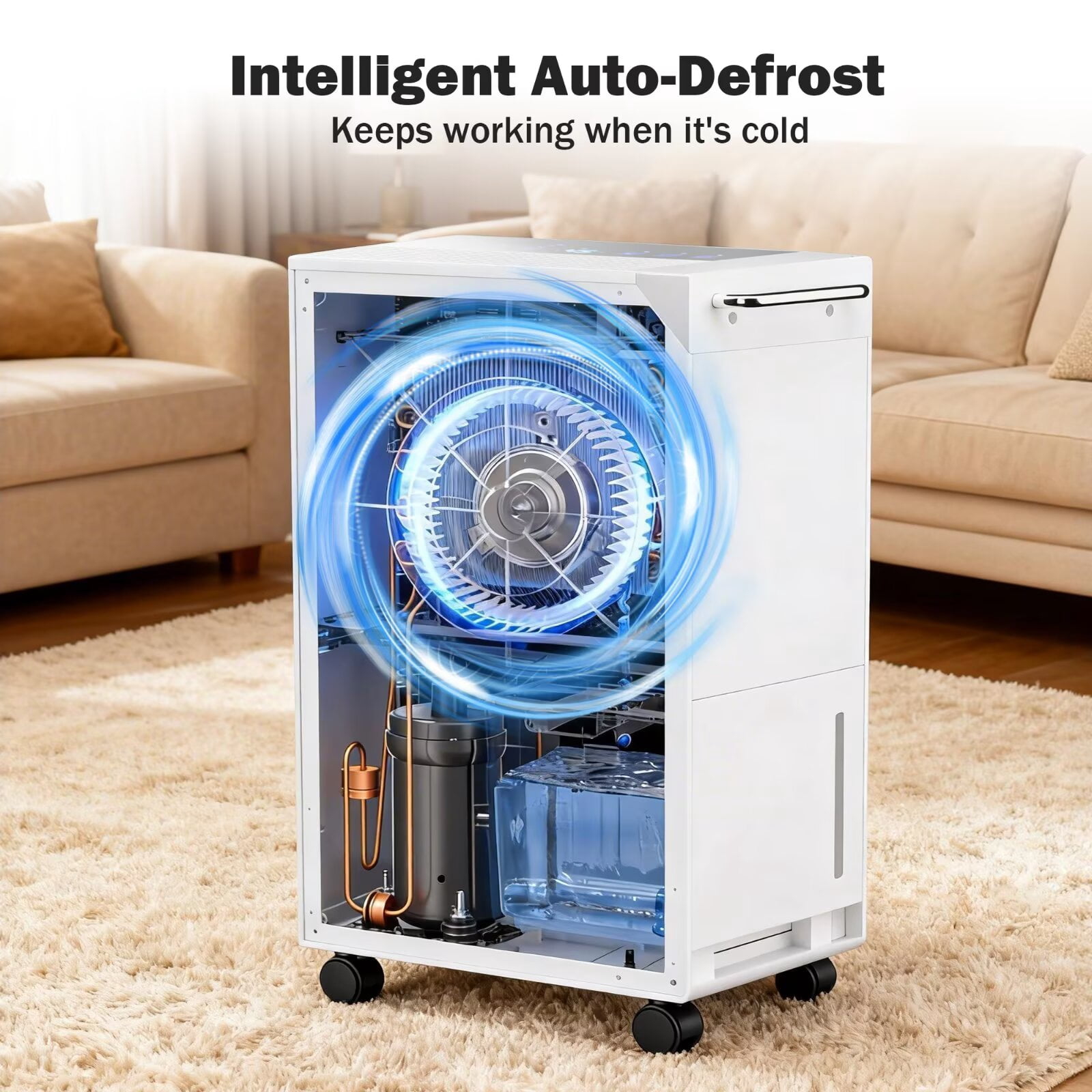 AKIRES Dehumidifier for Basement and Home, 74 Pints Daily Capacity, Auto Shut Off and Drain Hose (Black, 5000 Sq.ft) 21haf