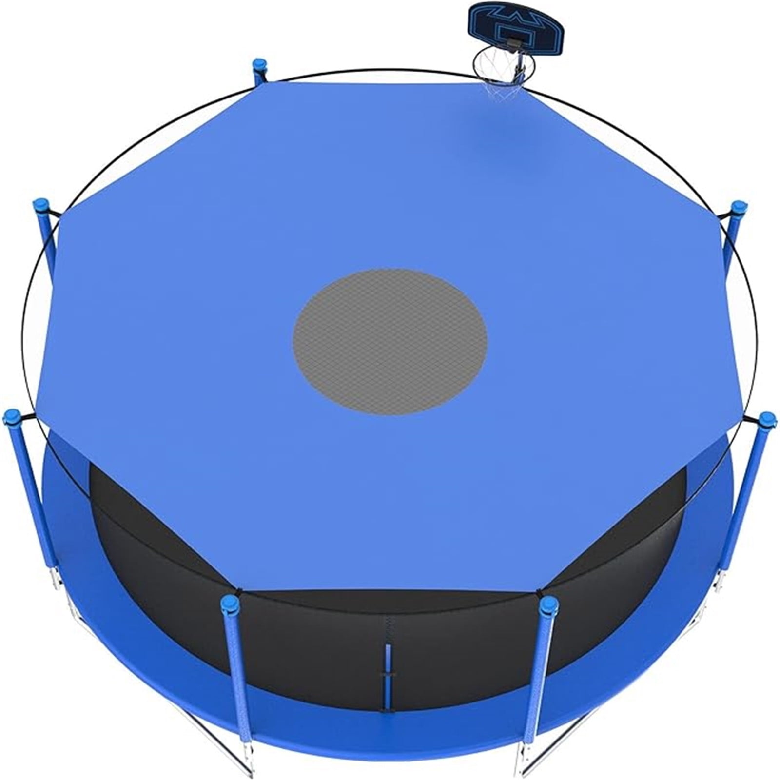 qolami Trampoline Shade Cover, Weather-Resistant Sunscreen Canopy for Outdoor Backyard Playgrounds (Blue, 16 ft) btmvp