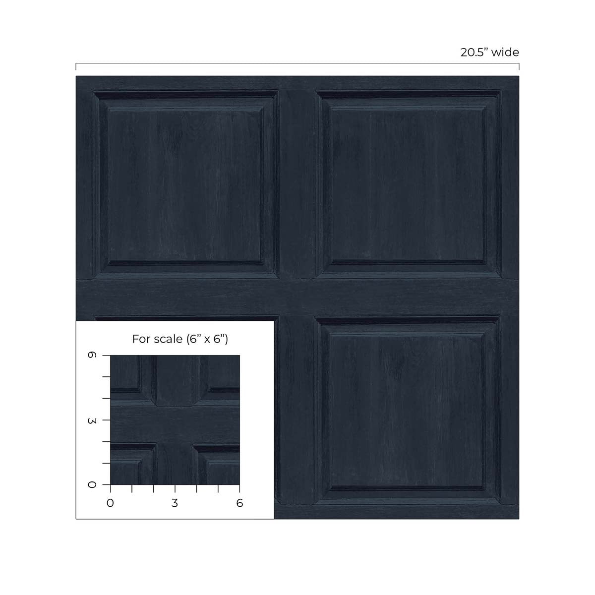 NextWall Arthouse Washed Faux Panel Peel and Stick Wallpaper (Navy, 20.5 in. W x 18 ft. L) 3a1nl