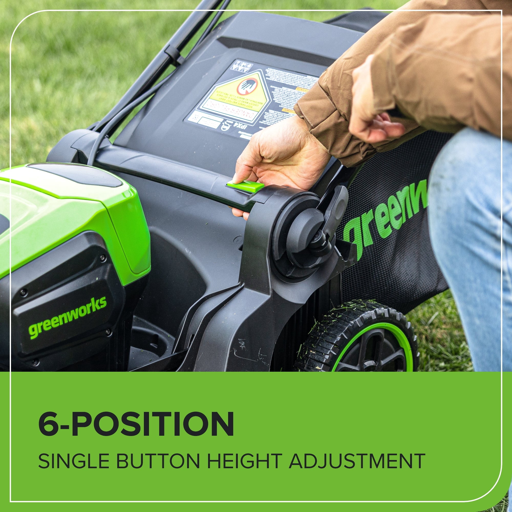 Greenworks 60V 17 in Cordless Push Lawn Mower with 4.0Ah Battery and Charger (Green, 17 in) 92kca