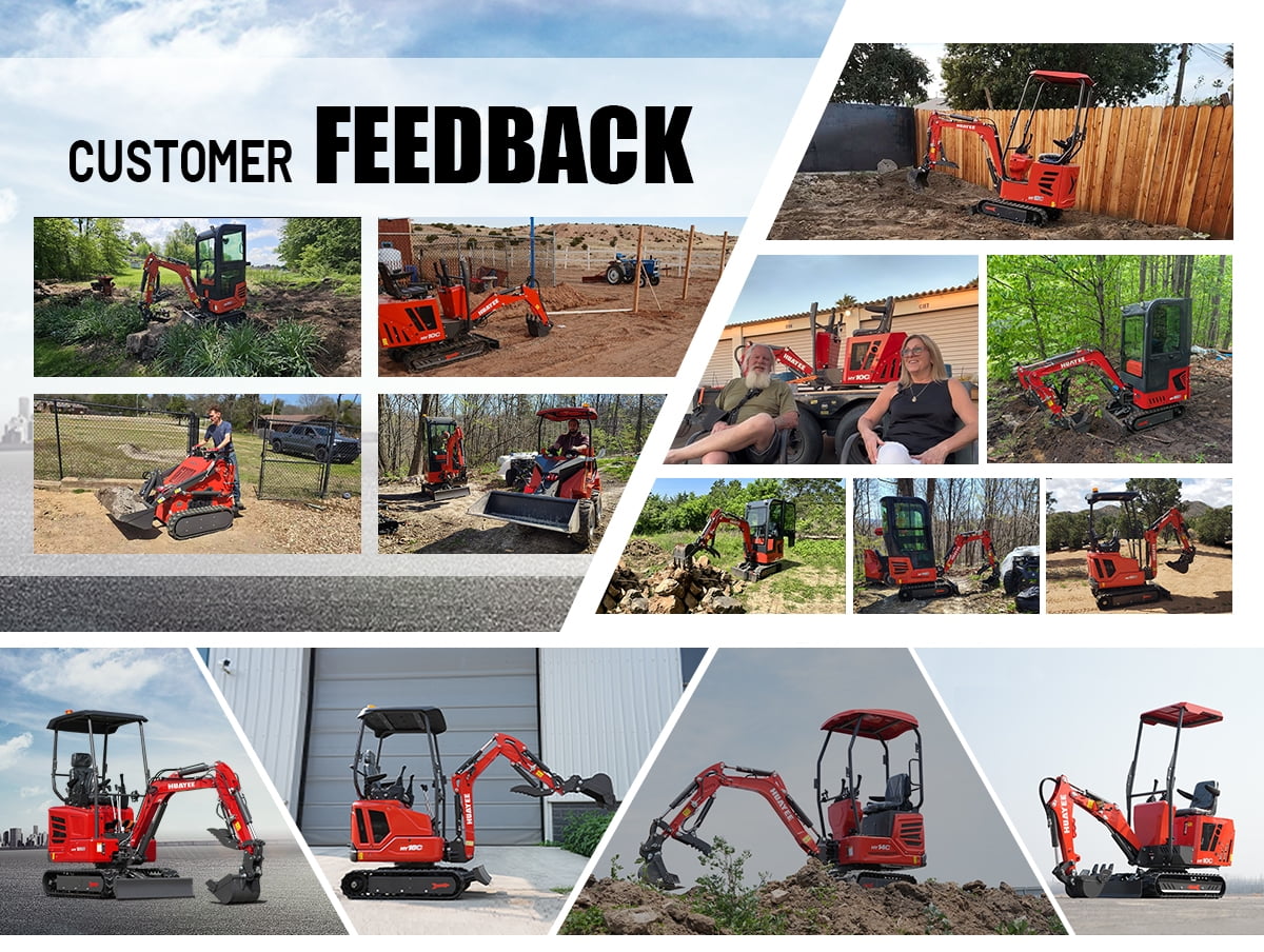 HUAYEE 1.8 Ton Mini Excavator HY18B with 14HP Kubota Diesel Engine (Red, 1.8 Ton) lpo3l