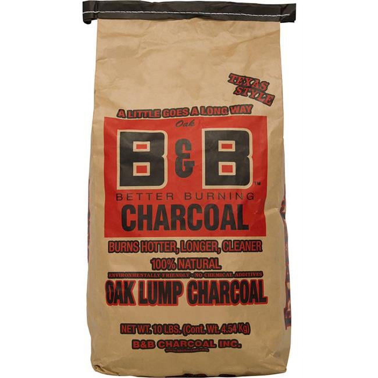 B&B Charcoal Oak Hardwood Lump Charcoal for Grilling and Smoking (10 lb) vhflt