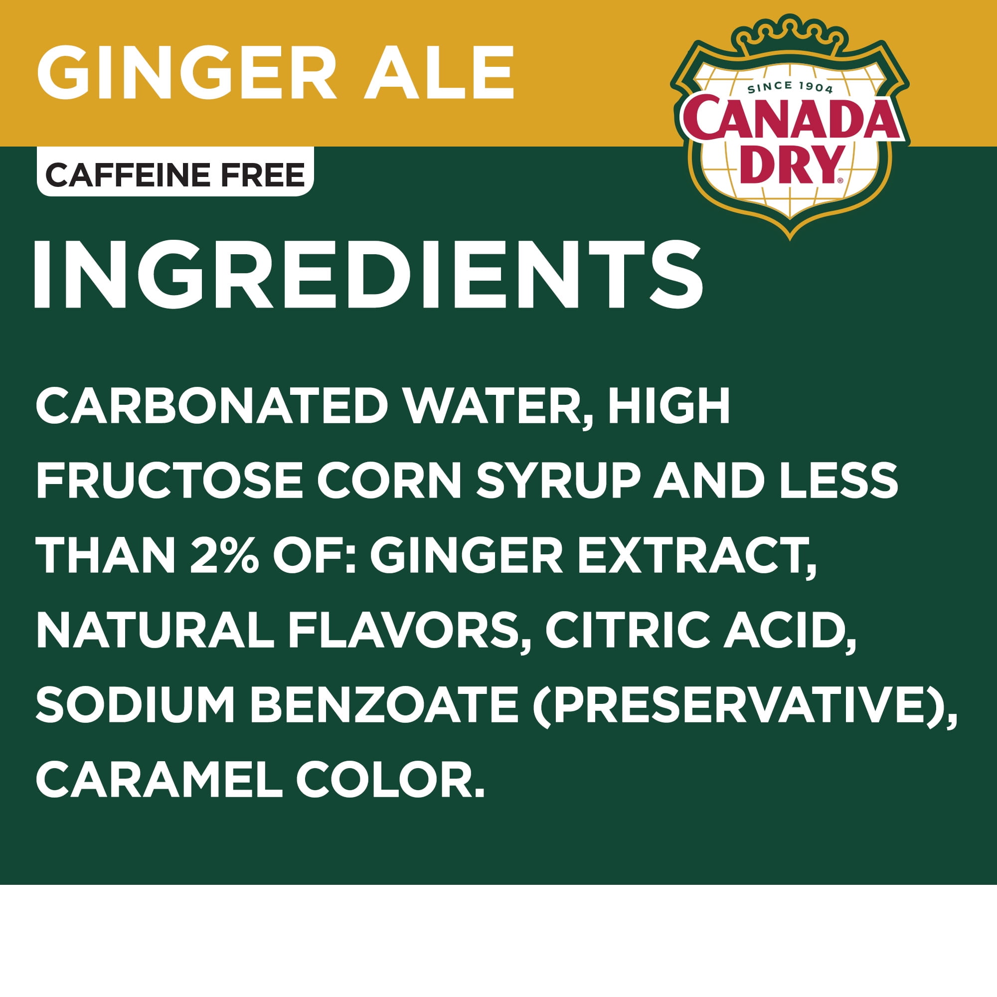 Canada Dry Caffeine Free Ginger Ale Soda (7.5 fl oz, 10 Pack) oo4k1