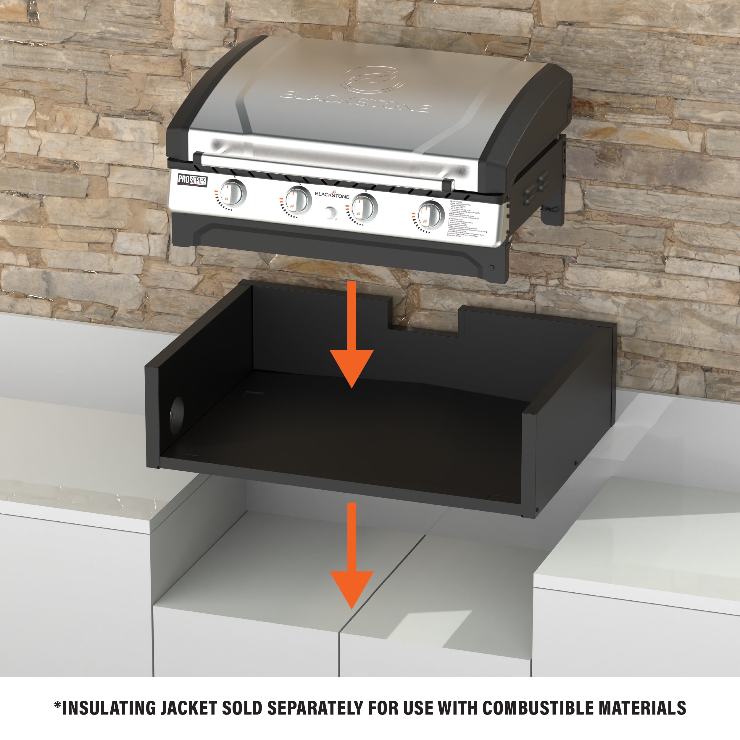 Blackstone Pro Series 36-inch 4-Burner Propane Omnivore Drop-in Outdoor Griddle with Hood (Silver, 768 sq in) 5r8ii