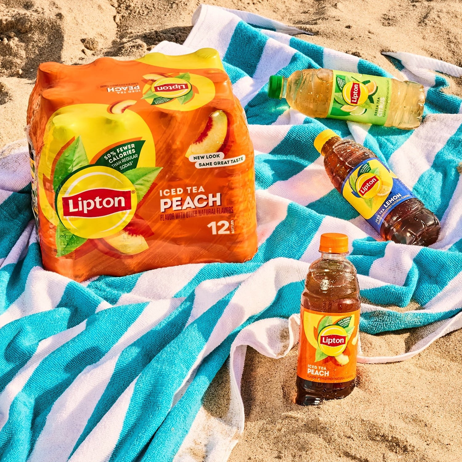 Lipton Zero Sugar Peach Iced Tea, Refreshing Fruit Flavored Drink (12 Pack, 16.9 fl oz) u6hz2