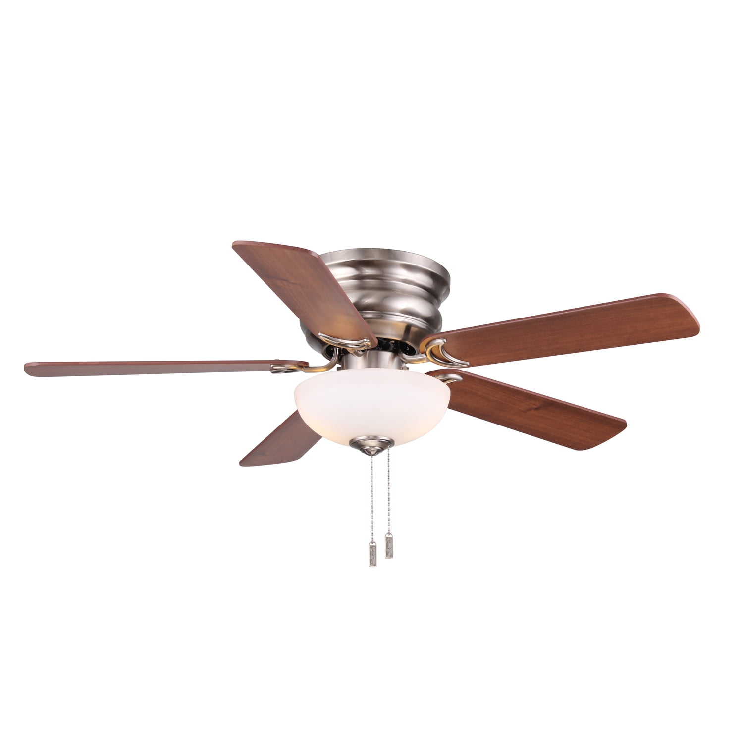 Wind River Frisco Ceiling Fan, Flush Mount Indoor Fan with Reversible Blades (Nickel, 44 in) ccl47