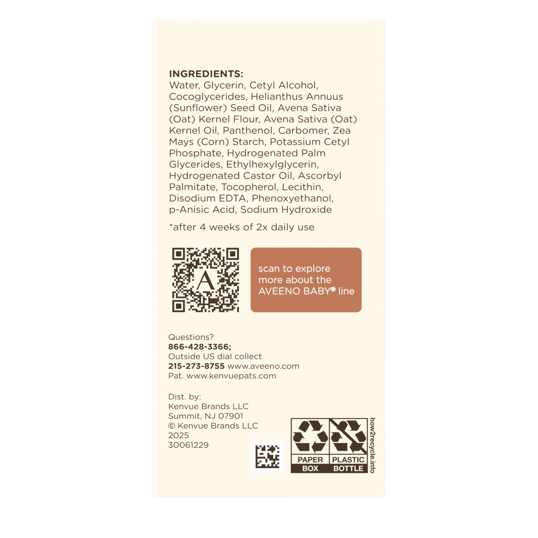 Aveeno Baby Daily Moisture Face Cream for Sensitive Skin (Fragrance-Free, 1.5 oz) 1moez