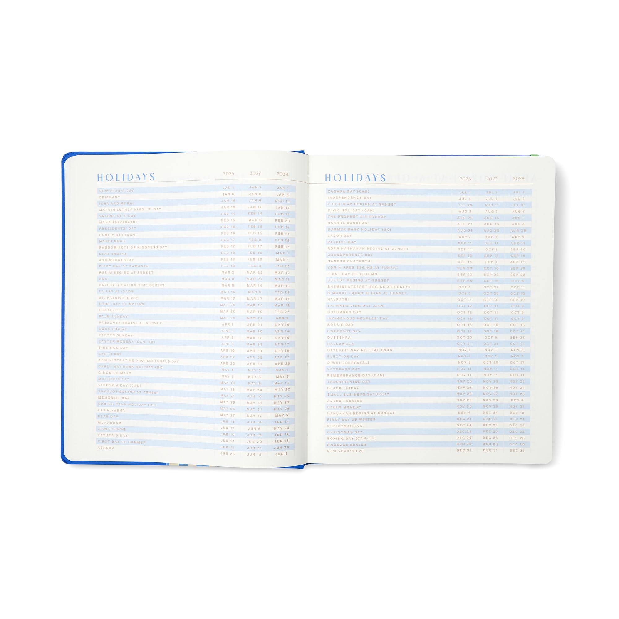 ThinkInk 15-Month Planner Weekly & Monthly Organizer Blue Flower Vase Design (8 in x 10 in) kg3qq
