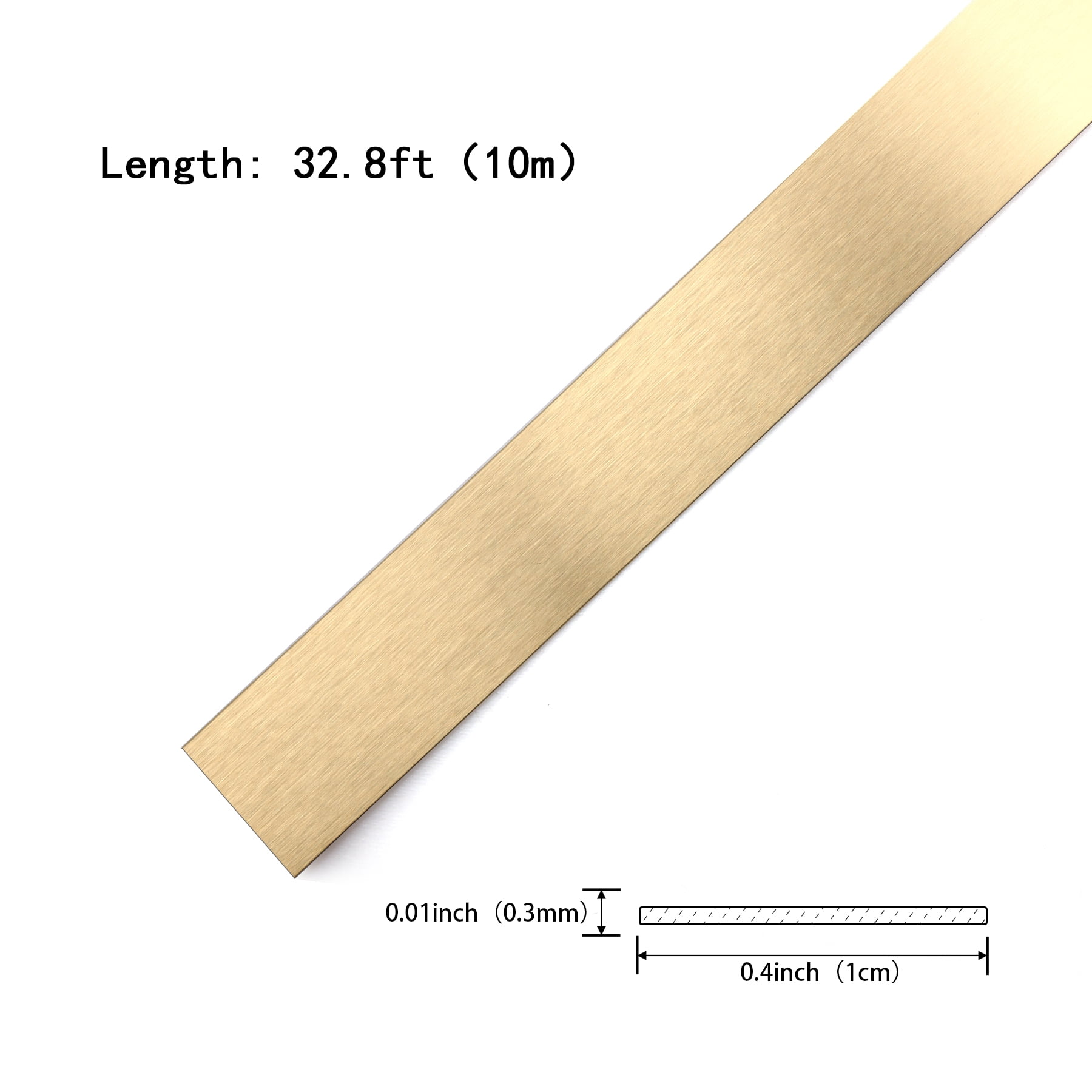 Taaizau Peel and Stick Molding Trim, Flexible Metalized Brushed Gold Wall and Mirror Frame Decor (32.8 ft x 0.4 in) 61ceo