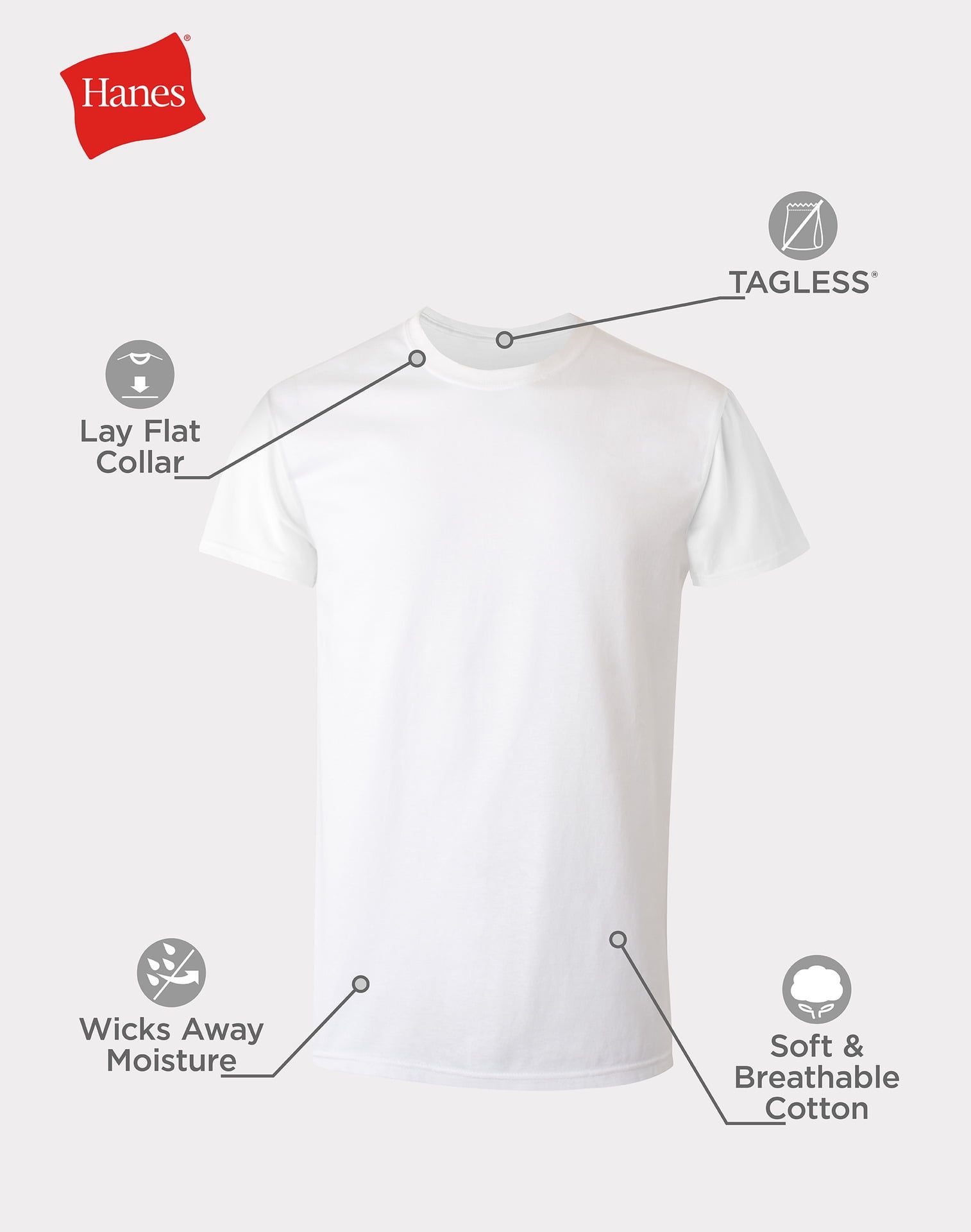 Hanes Men's Crewneck Undershirt Multipack (White, L, 10 Pack) xsqpd