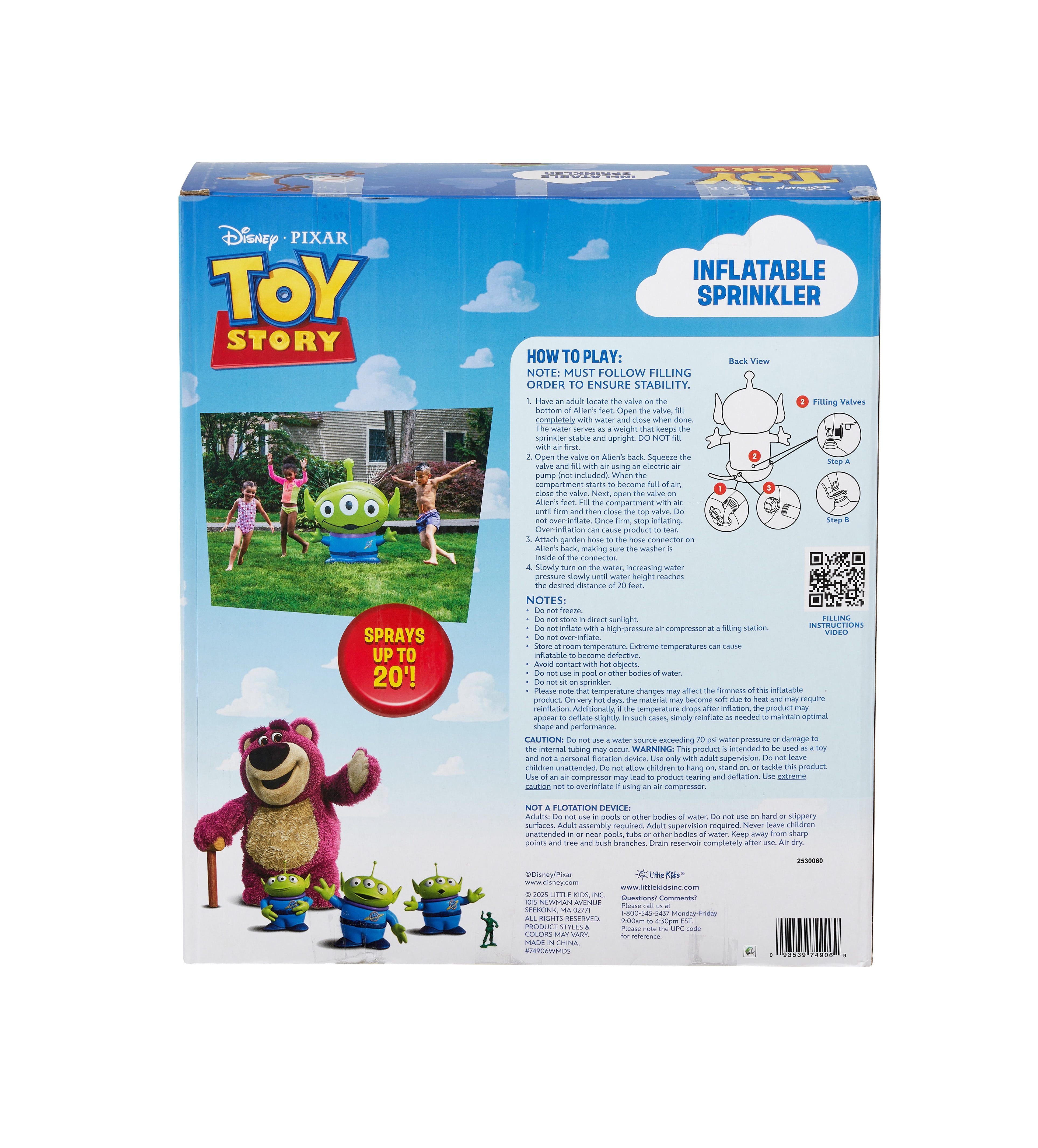 Disney Toy Story Alien Inflatable Yard Sprinkler (Green, 4 ft) 6ysa6
