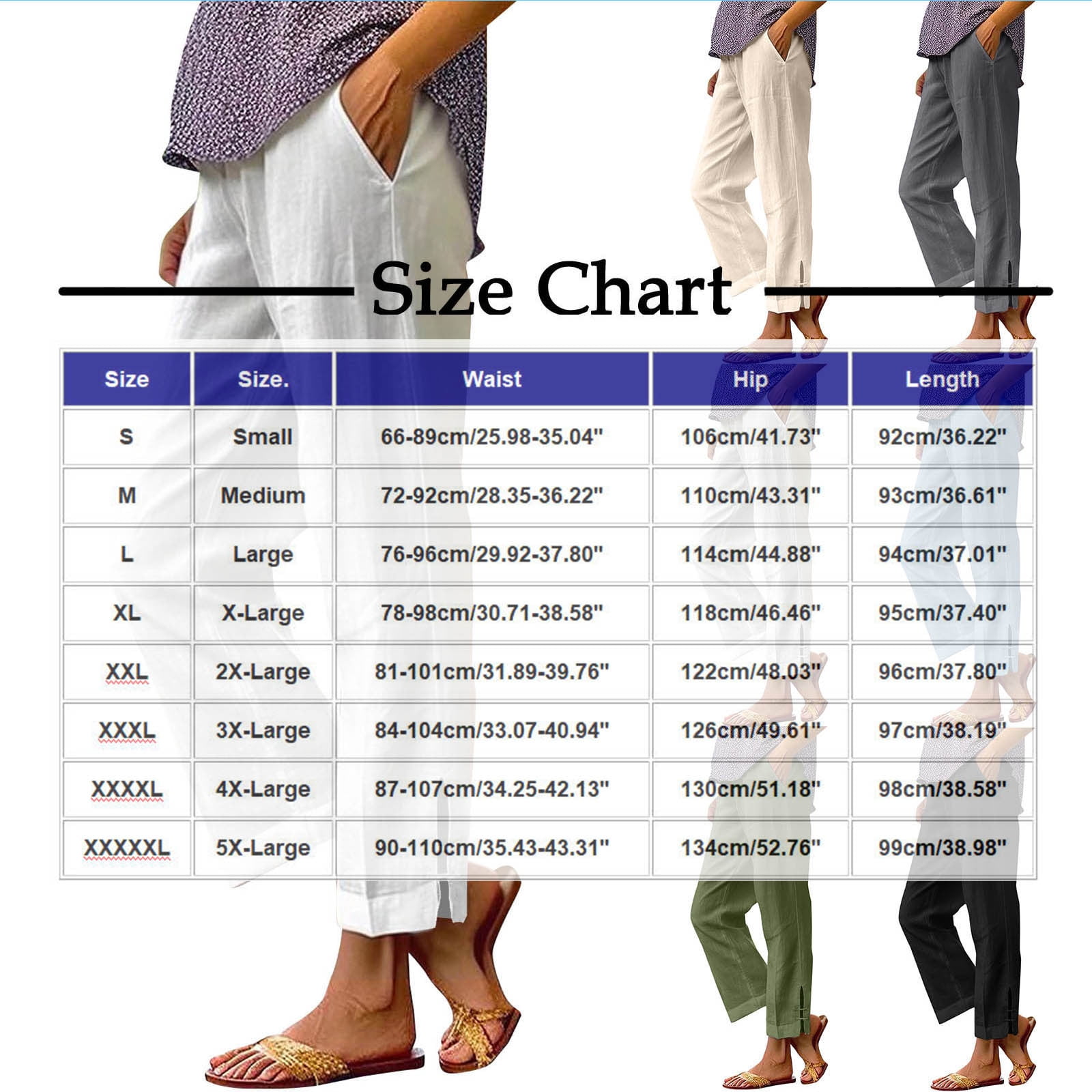 TOPLIU Women's Linen Capris Wide Leg Pants with Pockets (Beige, L) fo1zw