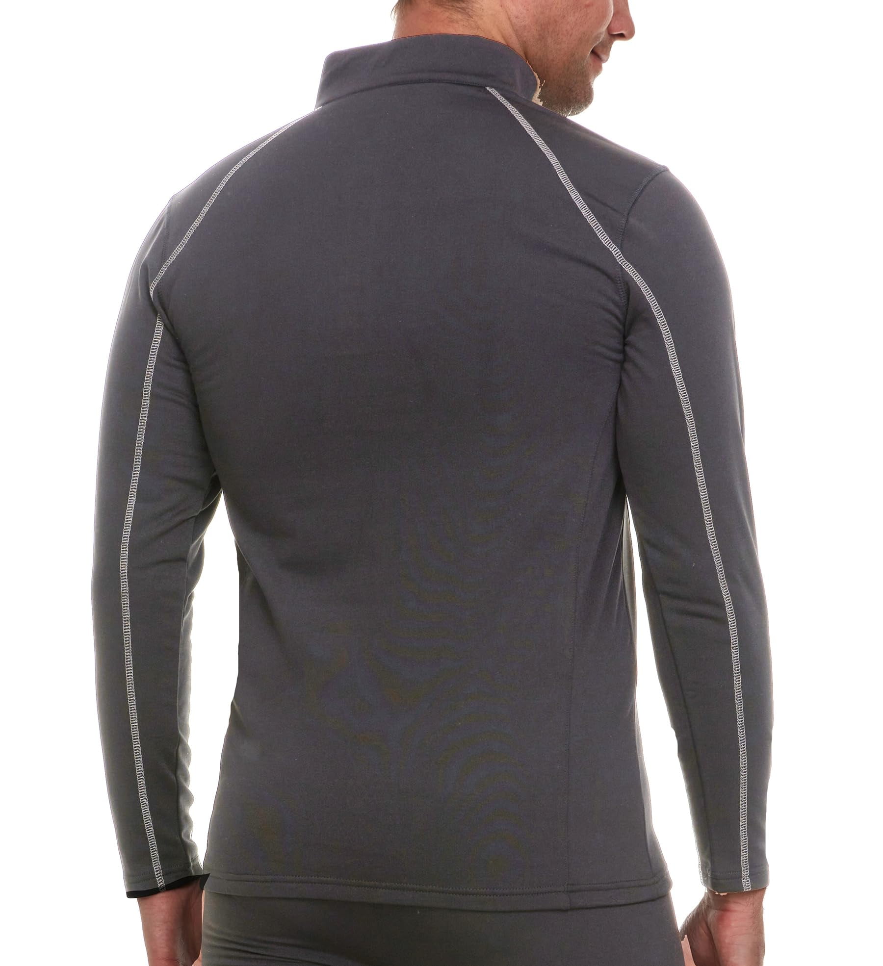 Body Glove Men's Thermal Top Long Sleeve Quarter-Zip Undershirt (Grey, M) r714m