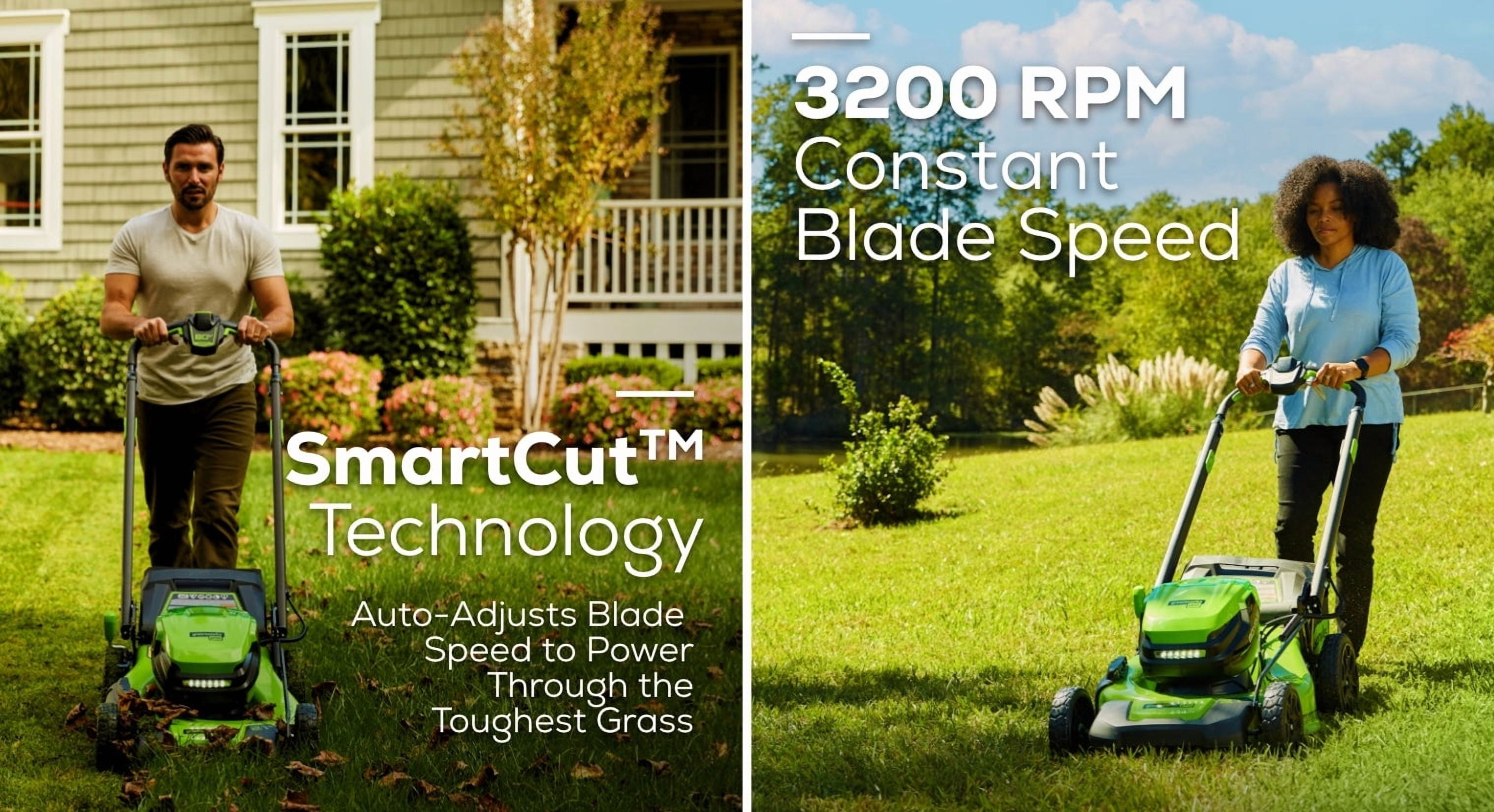 Greenworks 80V 21 in Cordless Self-Propelled Lawn Mower with 4.0Ah and 2.0Ah Batteries (Green, 21 in) nizz4