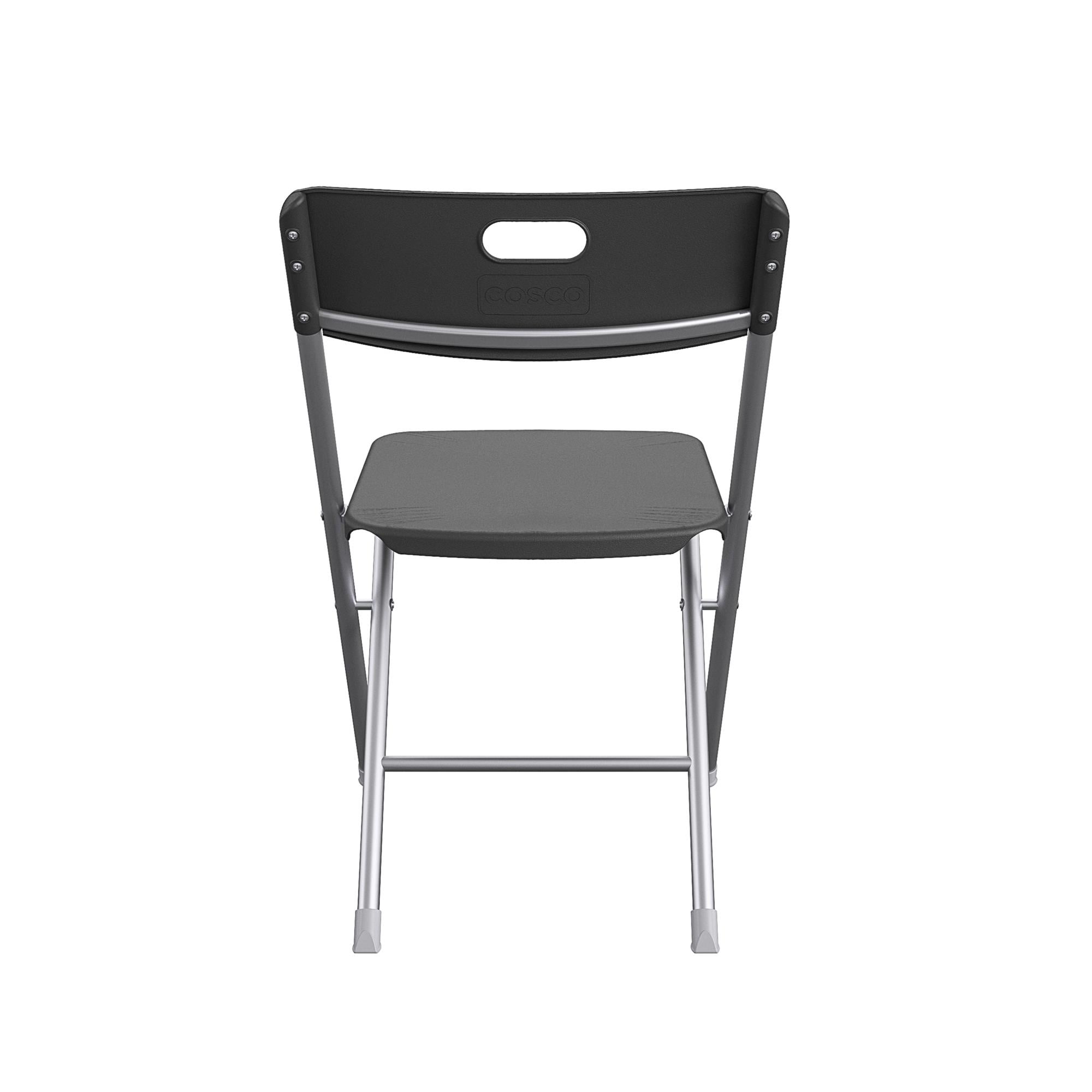 Mainstays Resin Seat & Back Folding Chair, Durable Indoor Outdoor Seating (Black, 4-Pack) u9vfd