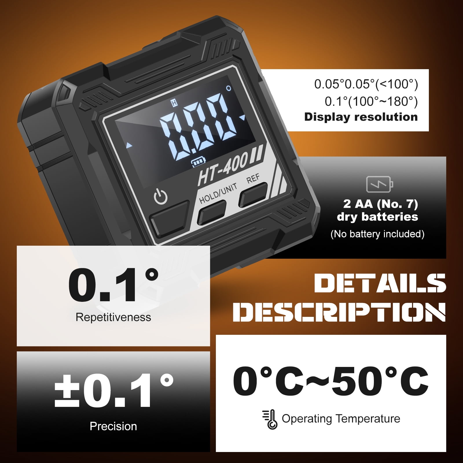 Wakehye Magnetic Digital Angle Gauge, V-Groove Inclinometer Level Box for Carpentry and Table Saw (Black, 1 Pack) j0jqy