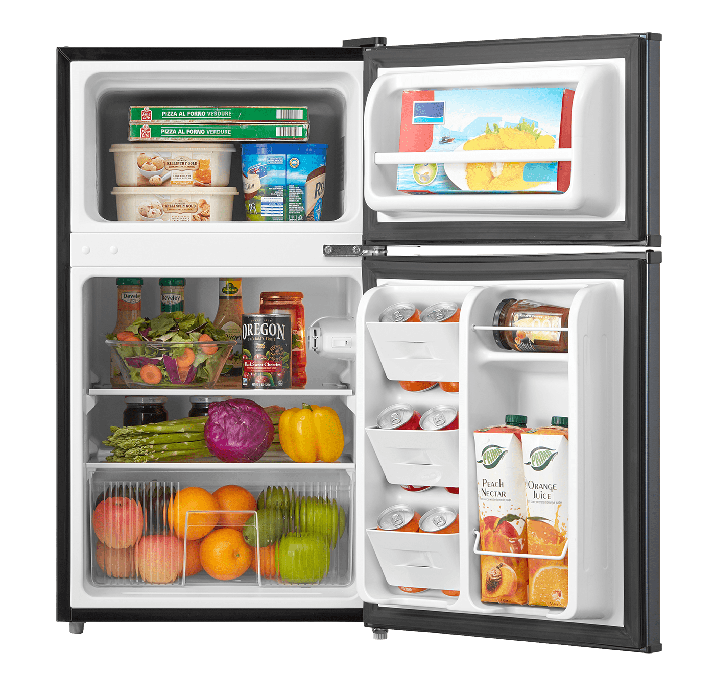 Arctic King 3.2 Cu Ft Two Door Mini Fridge with Freezer (Silver, 3.2 cu ft) d4hf4