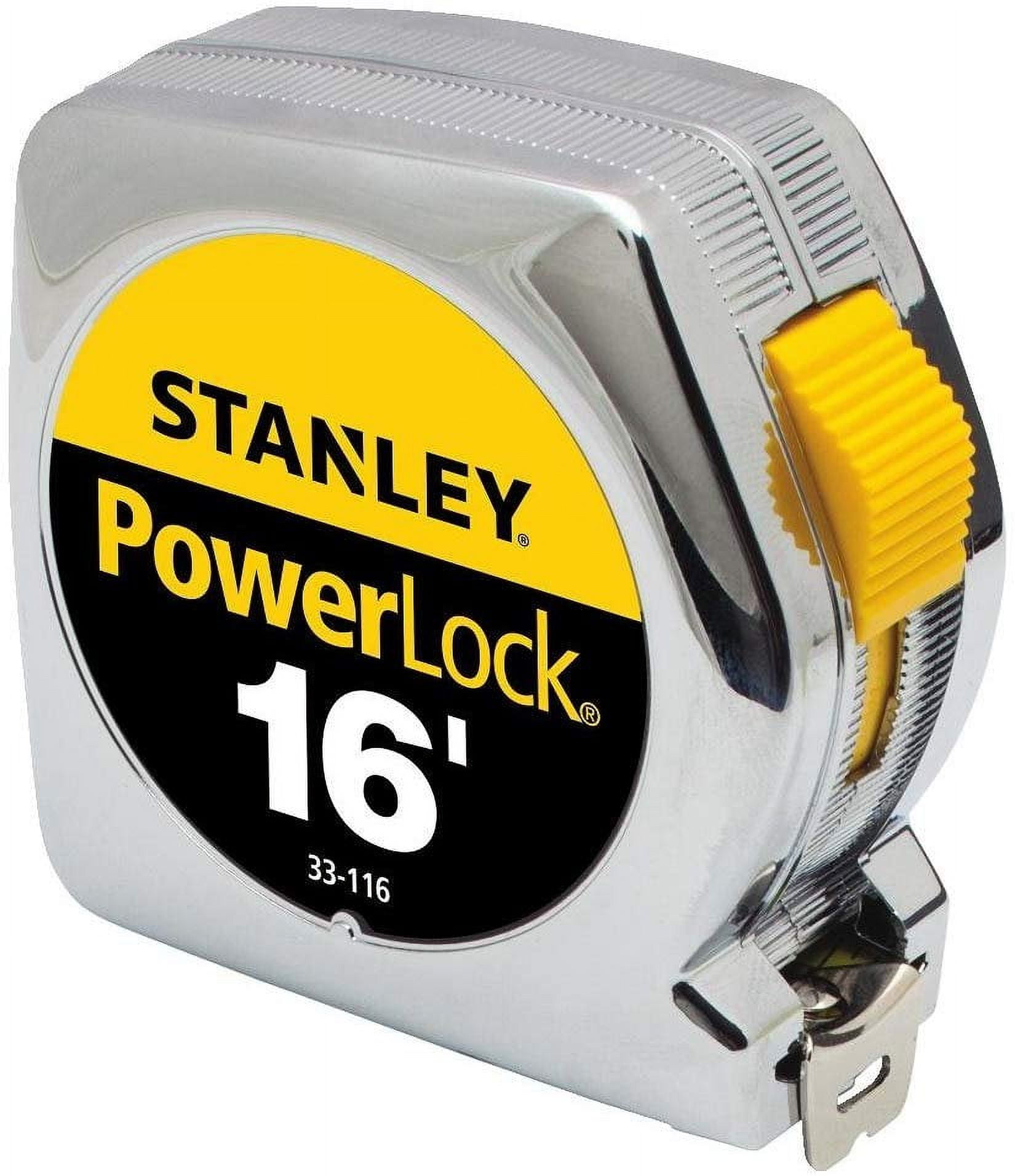 Stanley PowerLock Tape Rule Heavy-Duty Measuring Tool (Silver, 16 ft) 92ioh